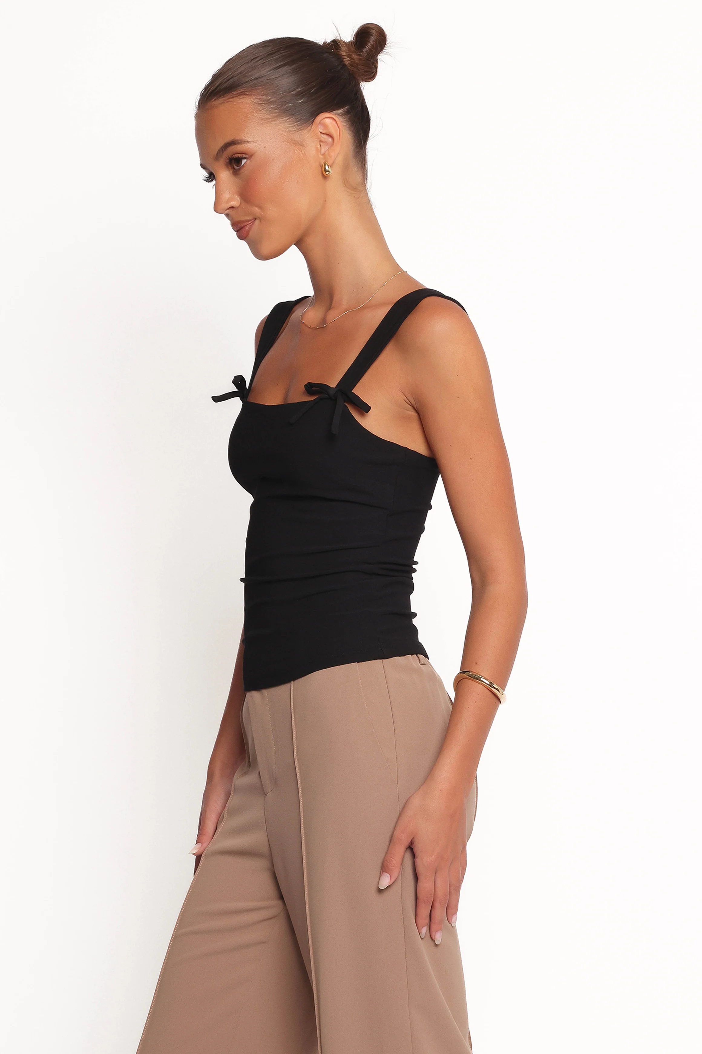 Marley Bow Knit Top - Black