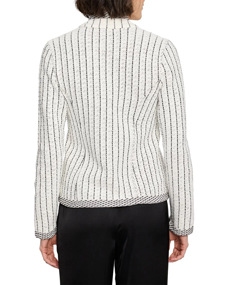 NIC+ZOE Pinstripe Notch Collar Knit Jacket