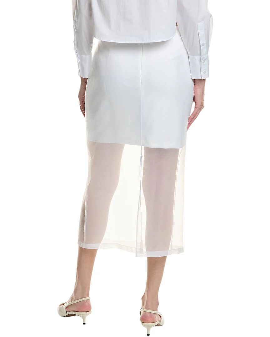 Kenneth Cole Sheer Organza Pencil Skirt