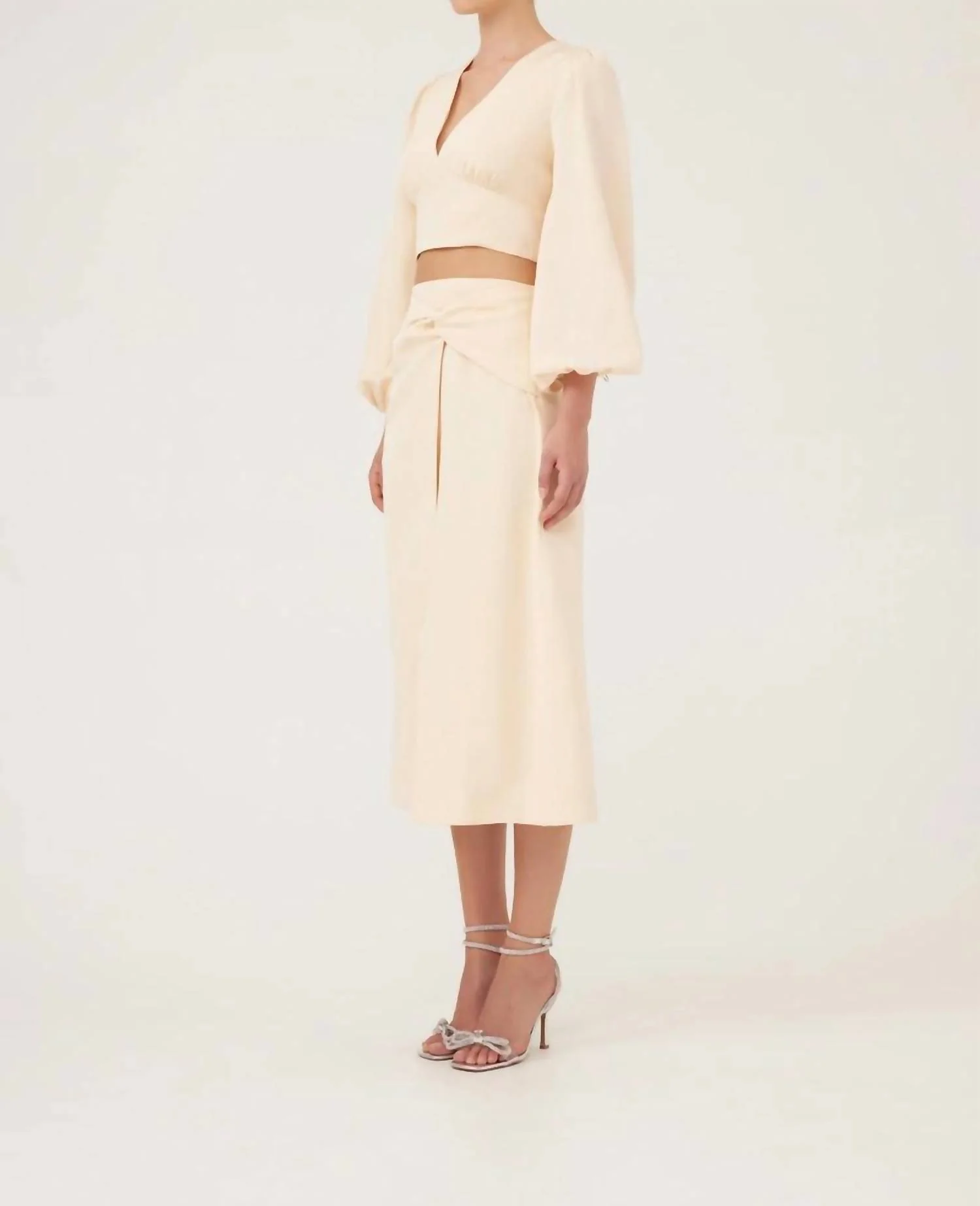 Raquel Midi Skirt In Vanilla