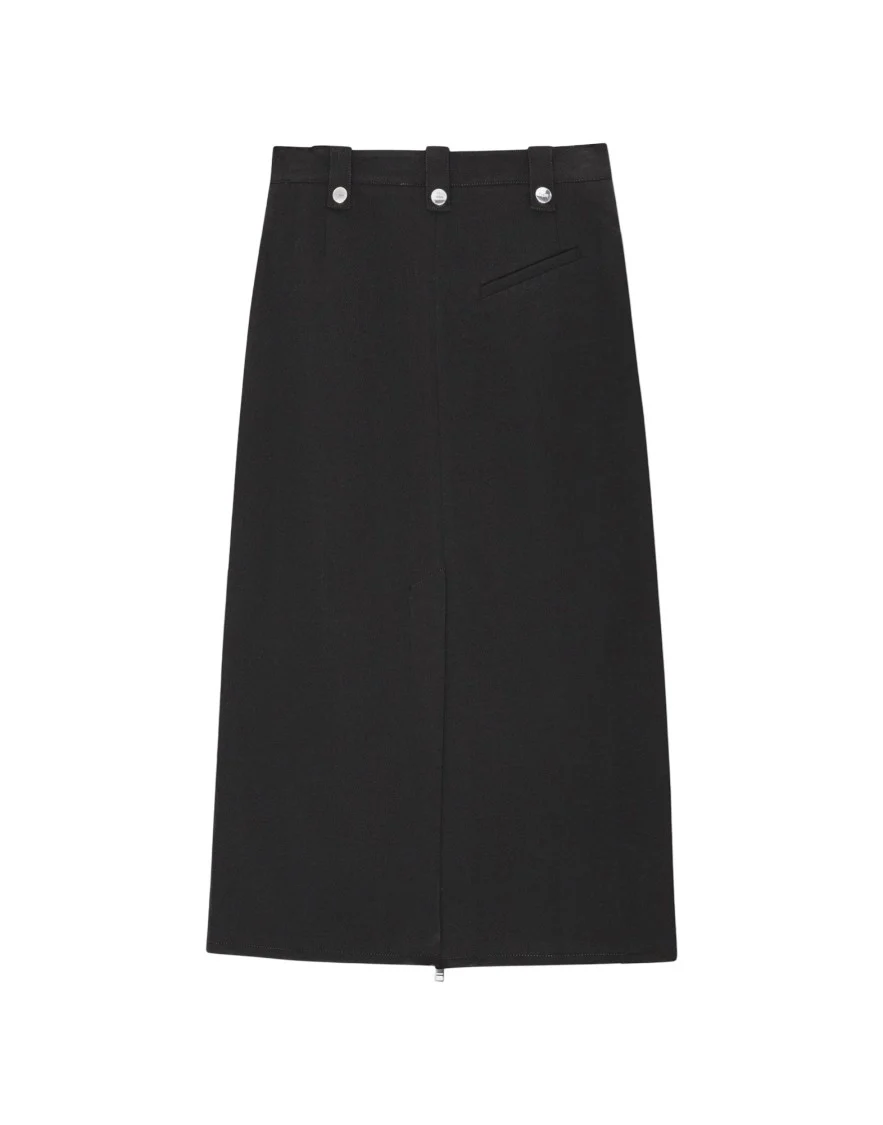 Tailored Black Maxi Skirt