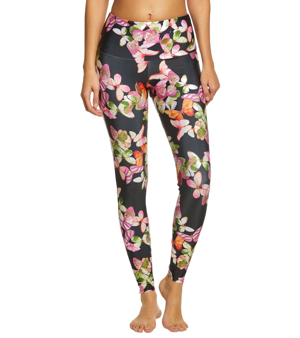 Onzie High Waisted Yoga Leggings Butterflies