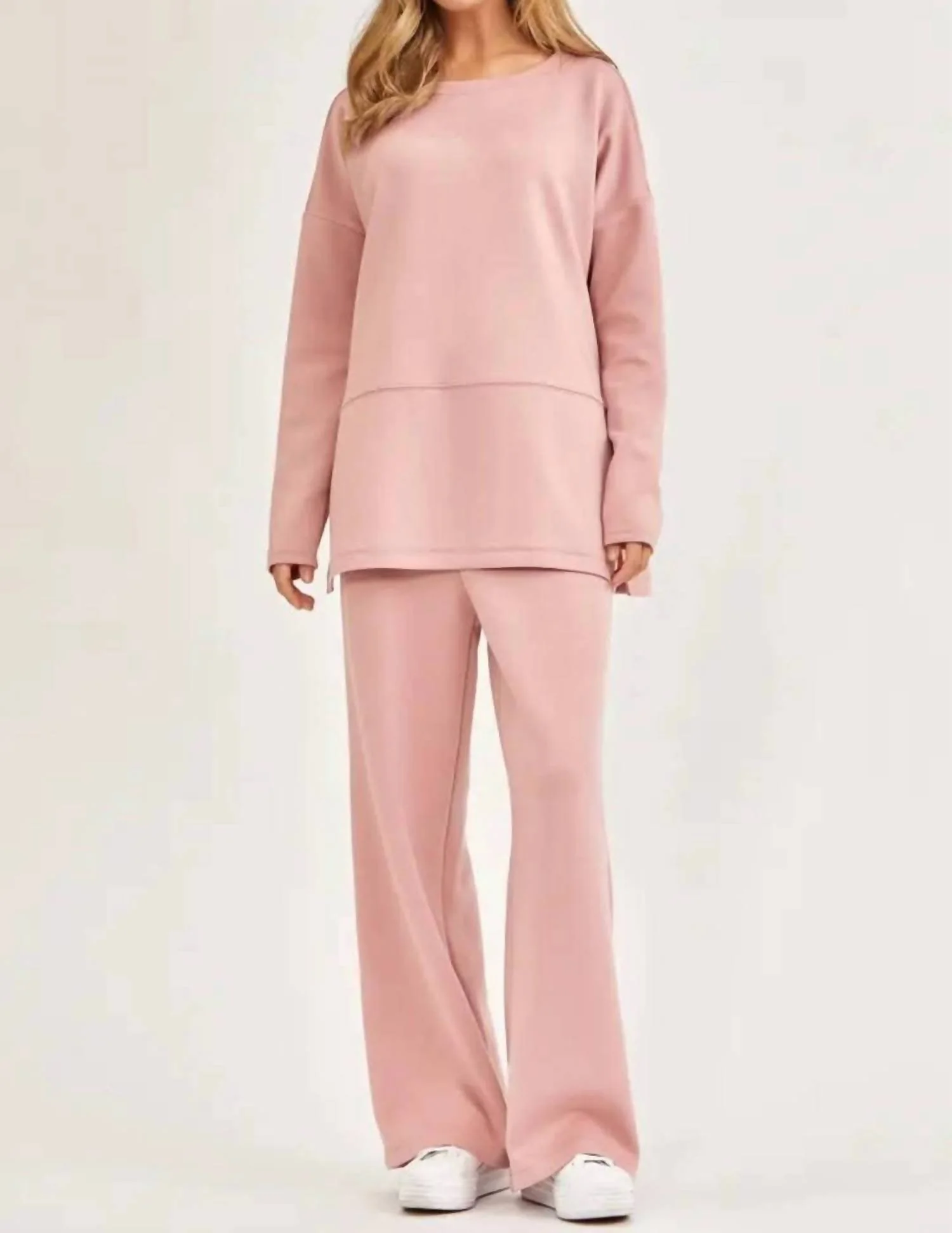 Tunic Top + Pant Set In Mauve