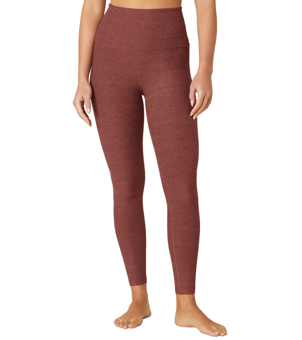Beyond Yoga Spacedye High Waisted Caught In The Midi 7/8 Yoga Leggings Grape Rose Heather