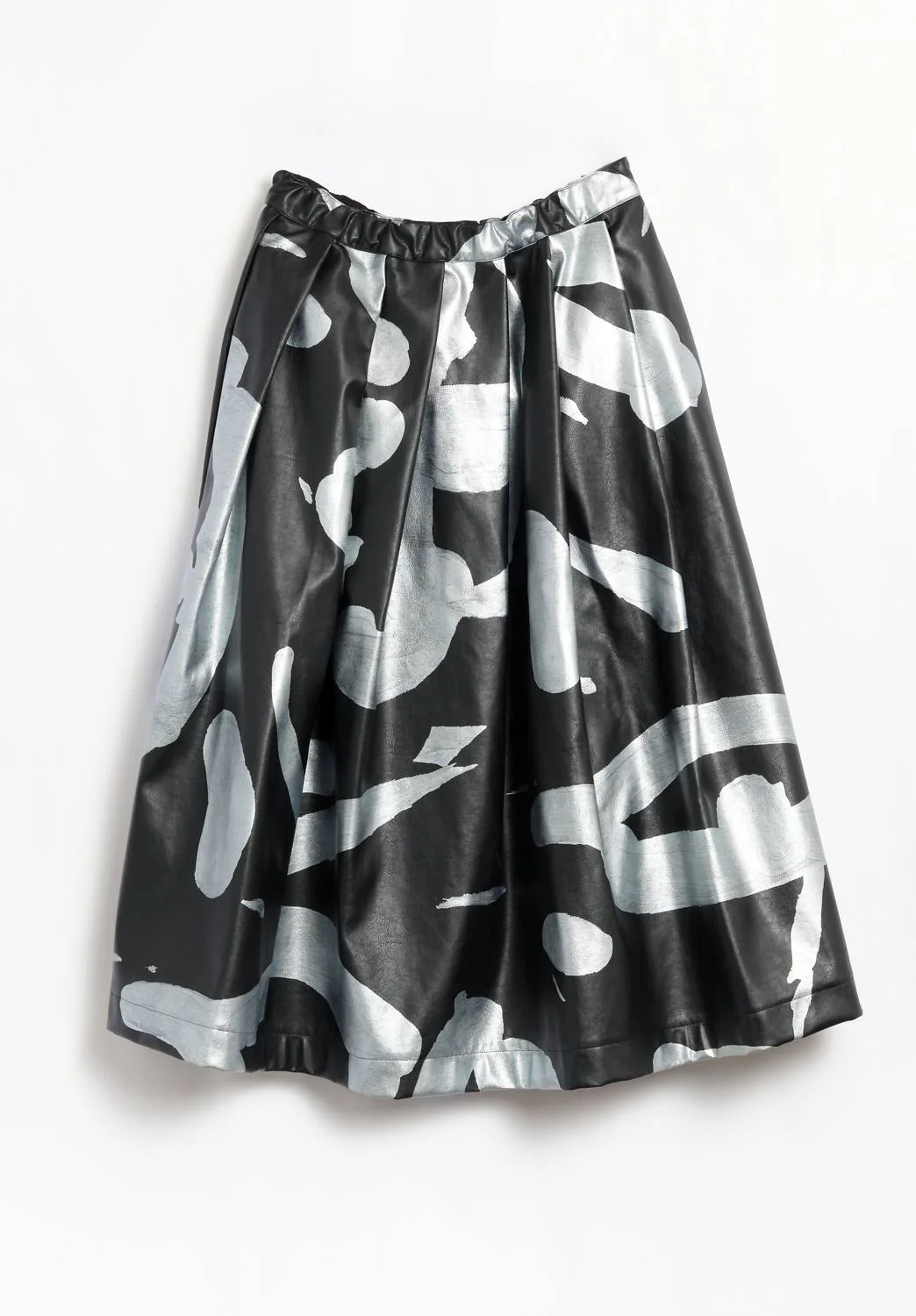 Women's All-Over Print Skirt In Black And Silver