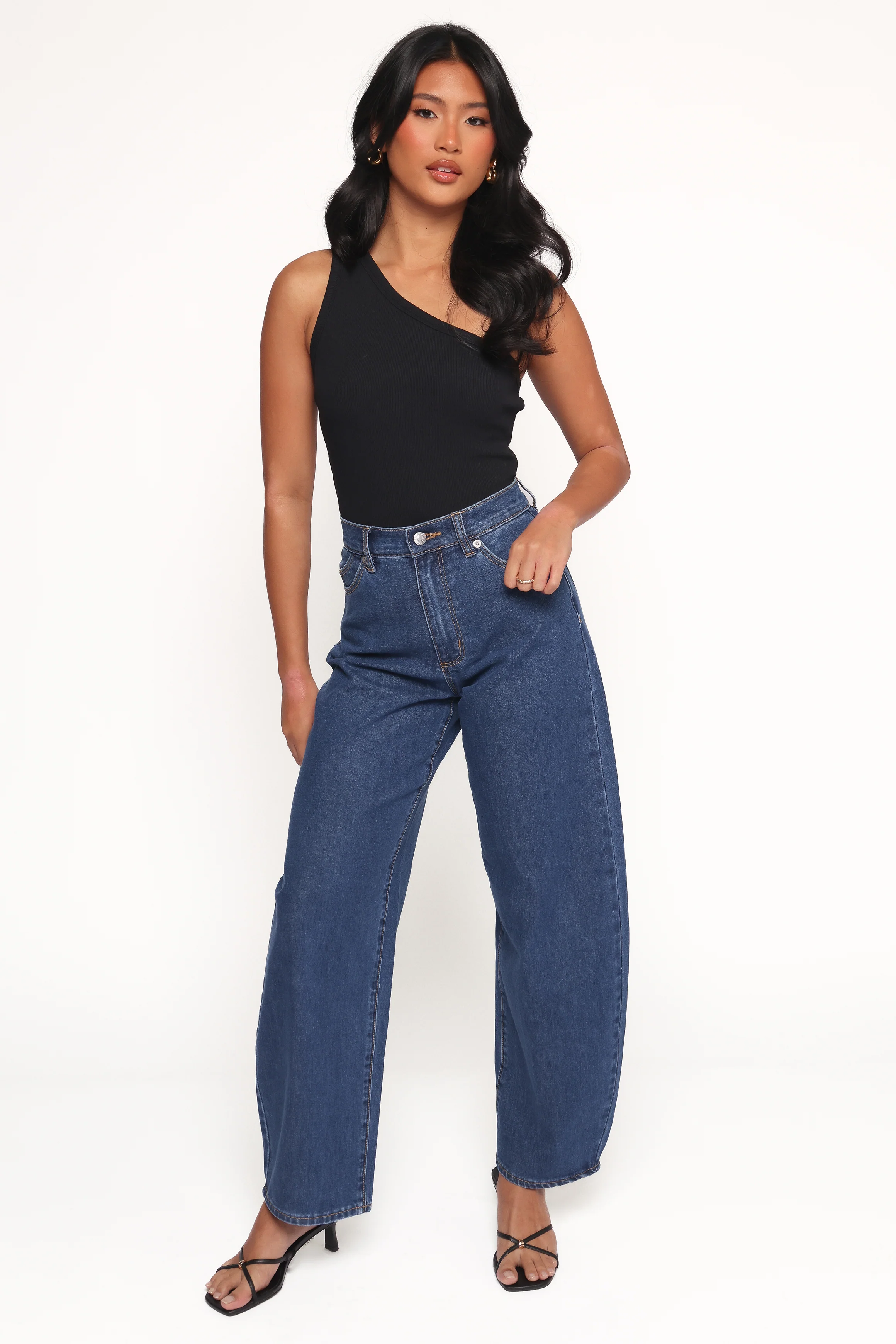 Nysa One Shoulder Top - Black