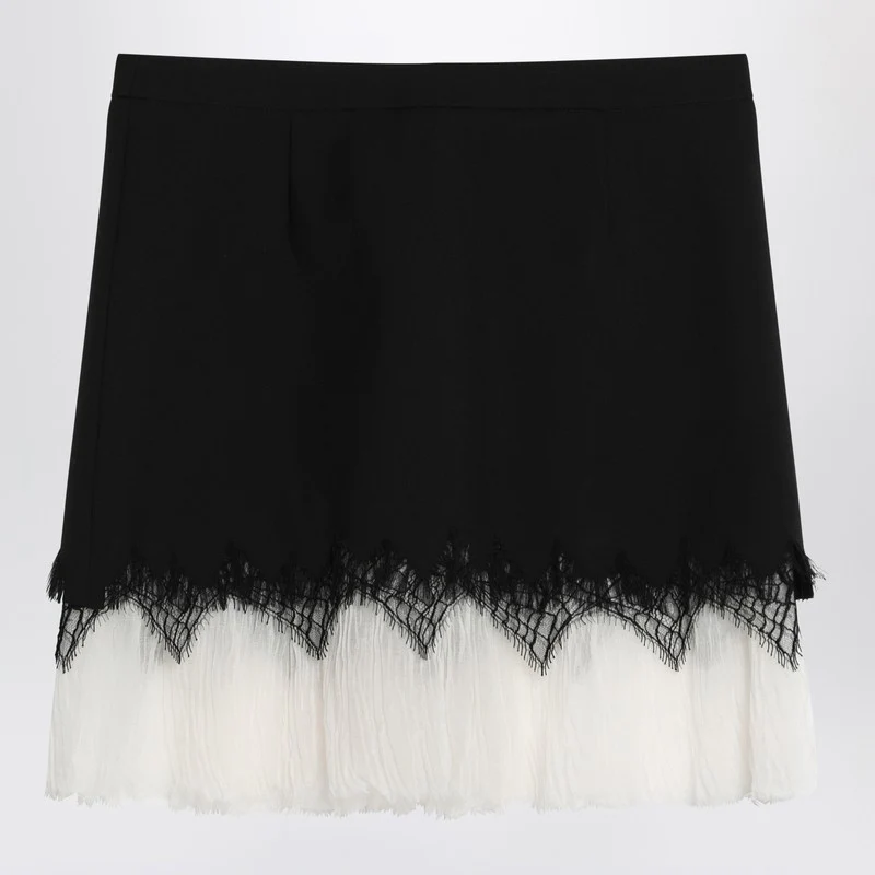Alexander Mcqueen Women's Mini Skirt With /ivory Spider Lace