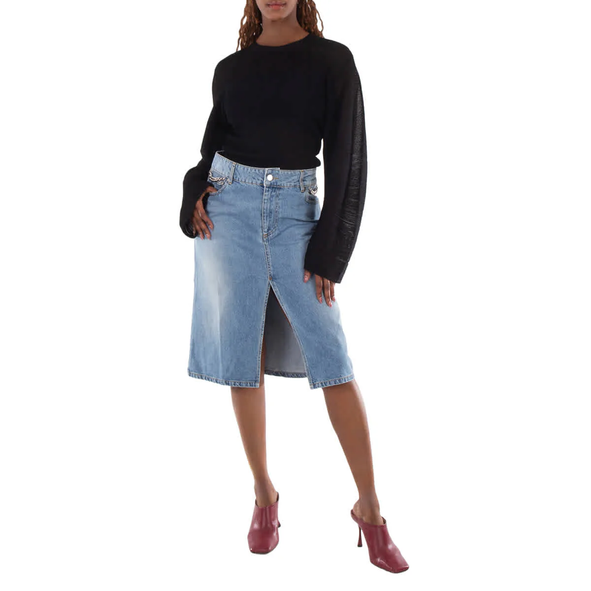 Stella McCartney Falabella Chain Denim Skirt
