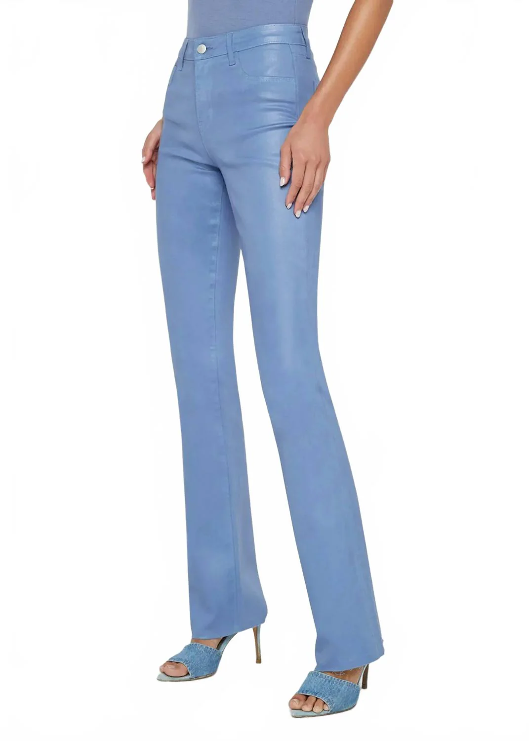 Ruth High Rise Straight Raw Hem Jeans In Wild Wind Coated