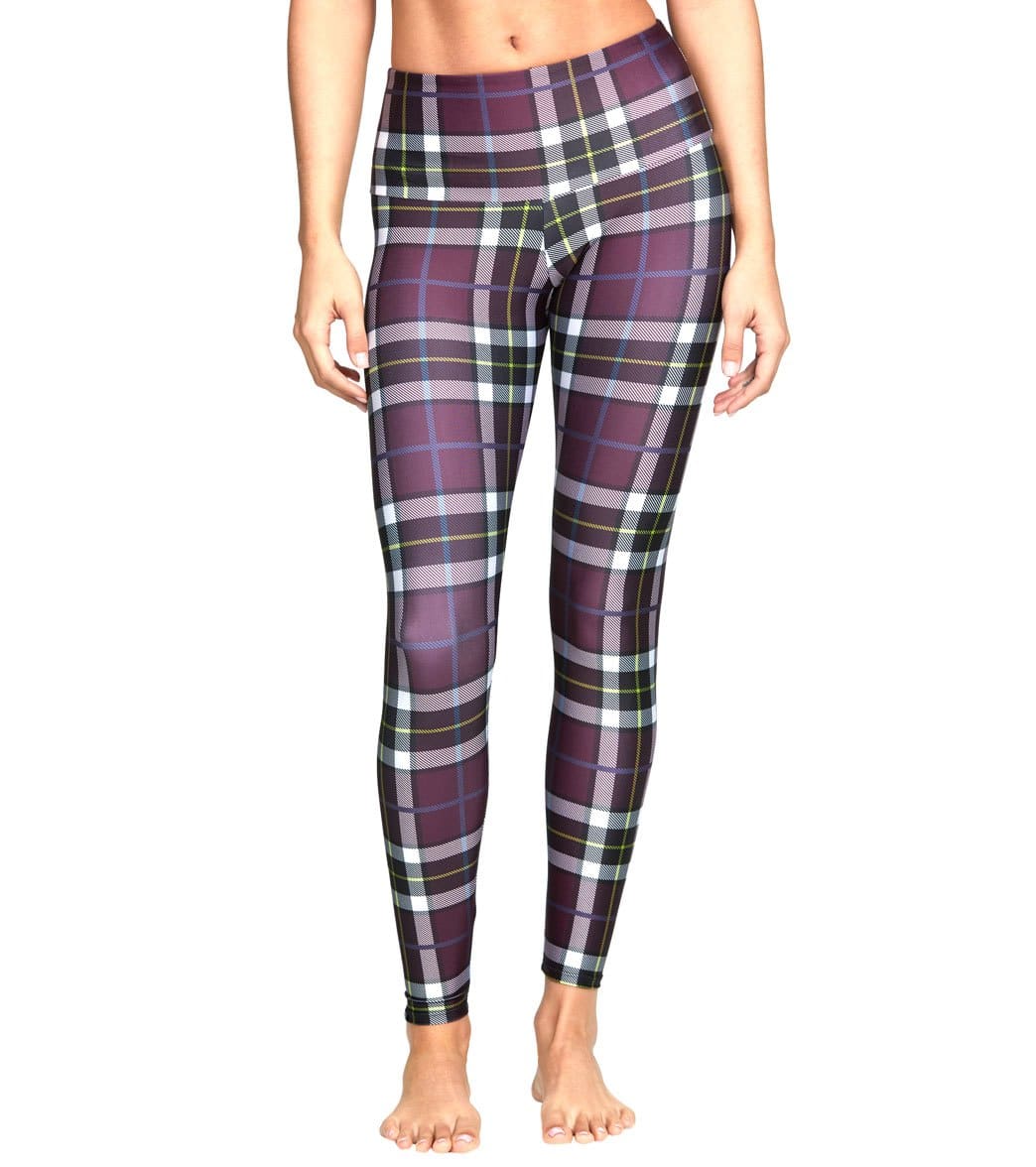 Onzie High Waisted Yoga Leggings Plaid