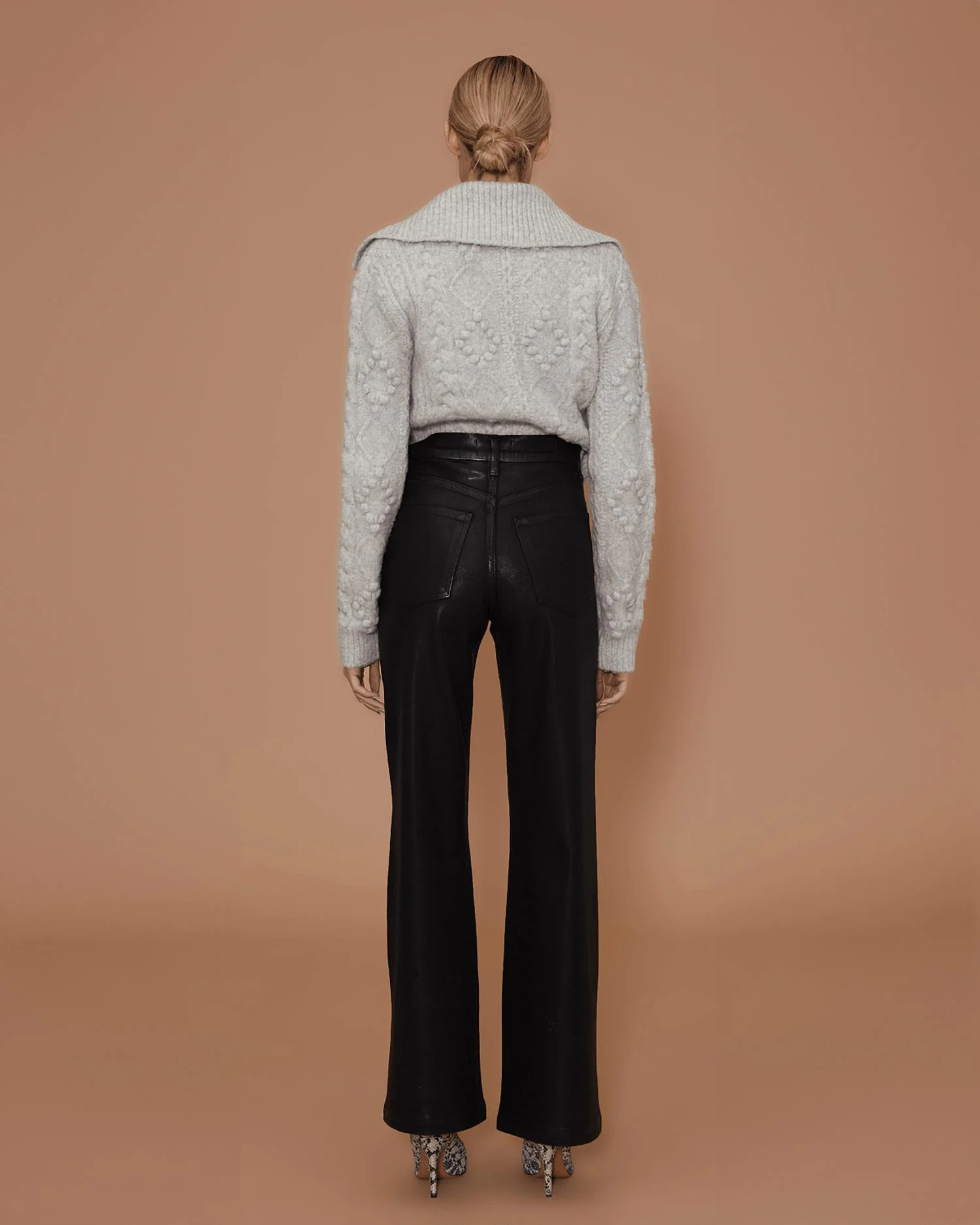 Virginia Wide Leg Jean In Black Coated