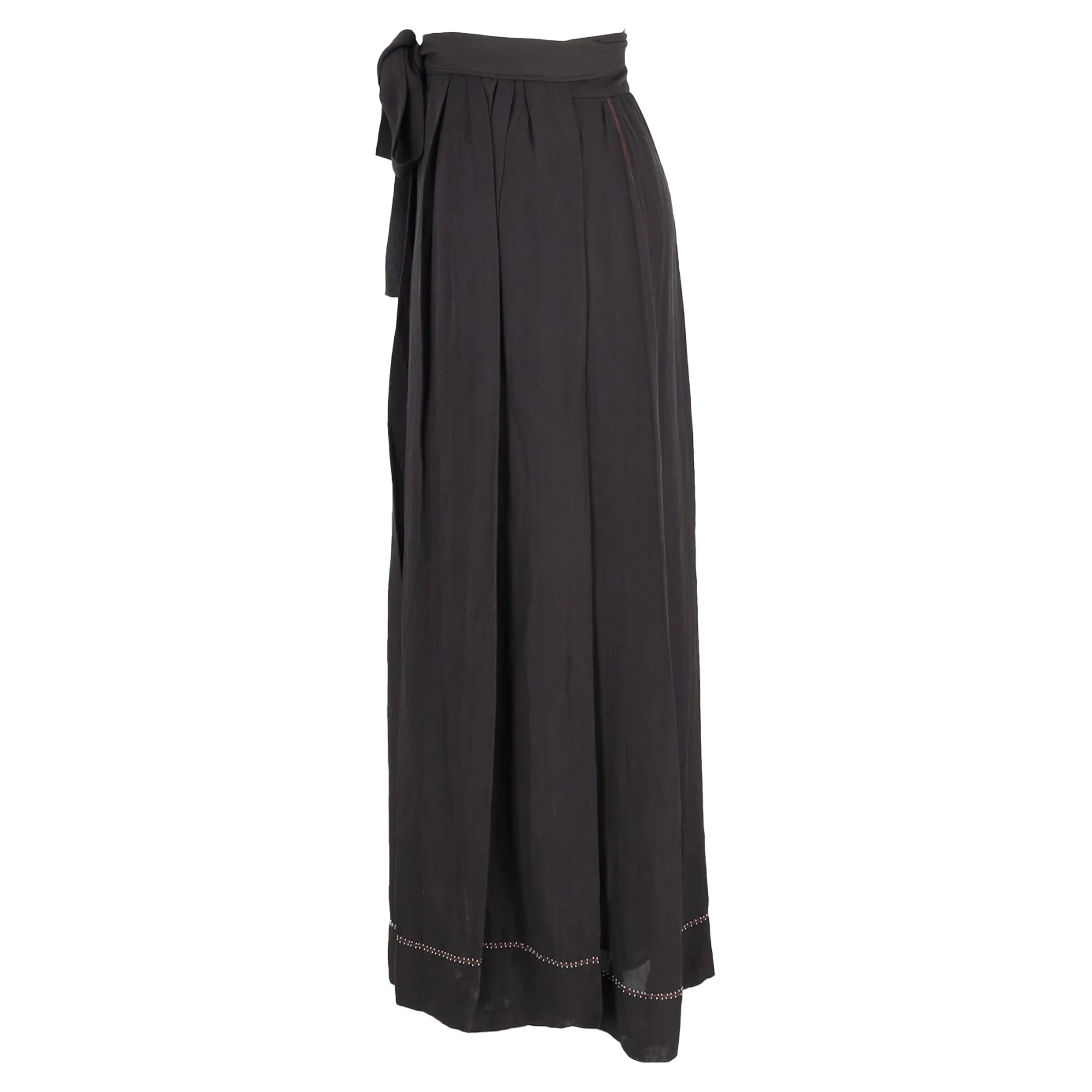 Isabel Marant Crepe Moody Embellished Wrap Maxi Skirt in Black Silk