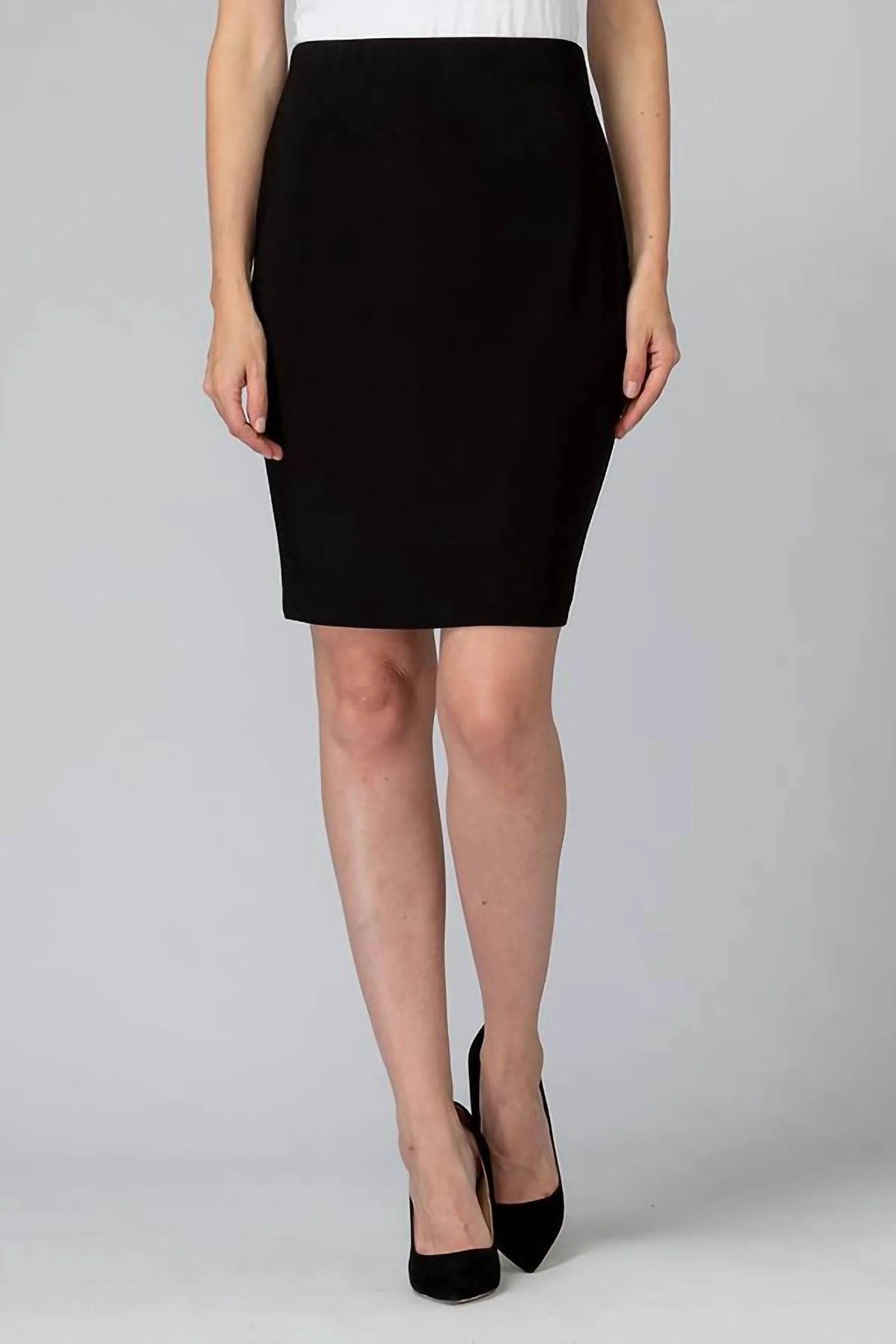 Silky Knit Pencil Skirt In Black