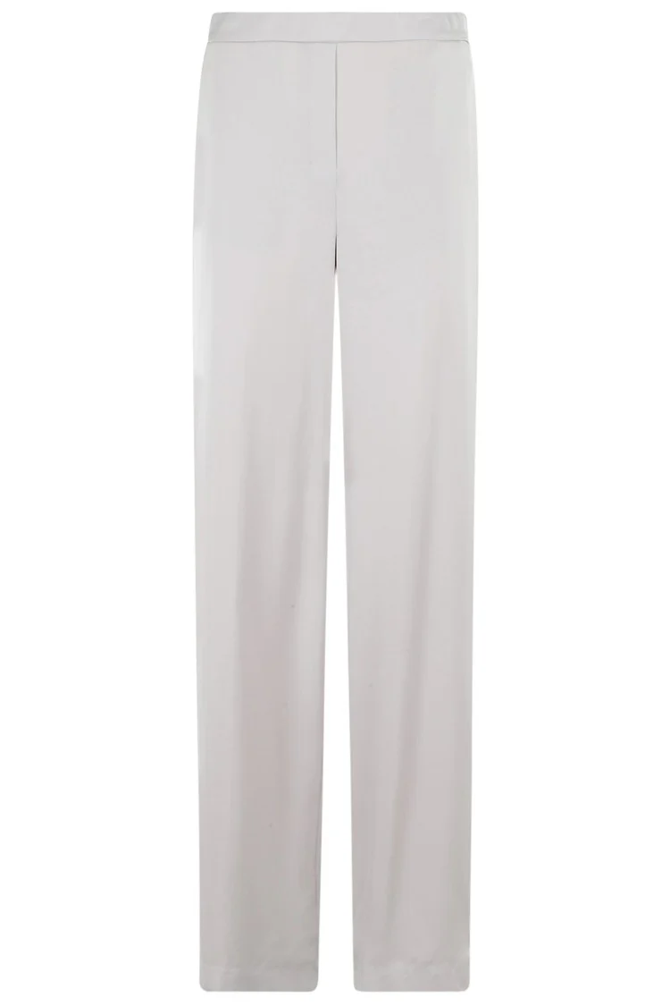 Wide Pull-On Silk Trousers