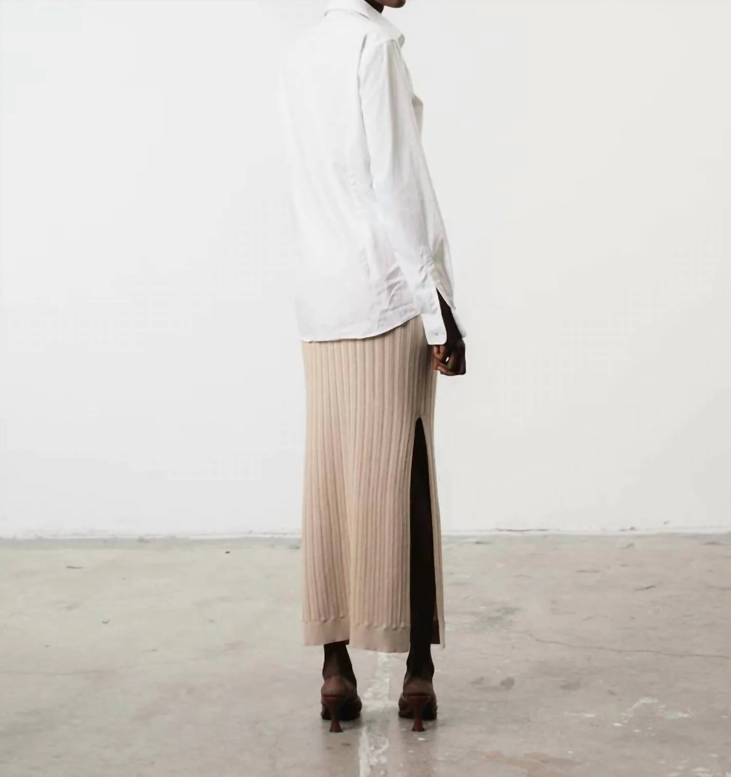 Mia Lace Skirt In Oyster Shell