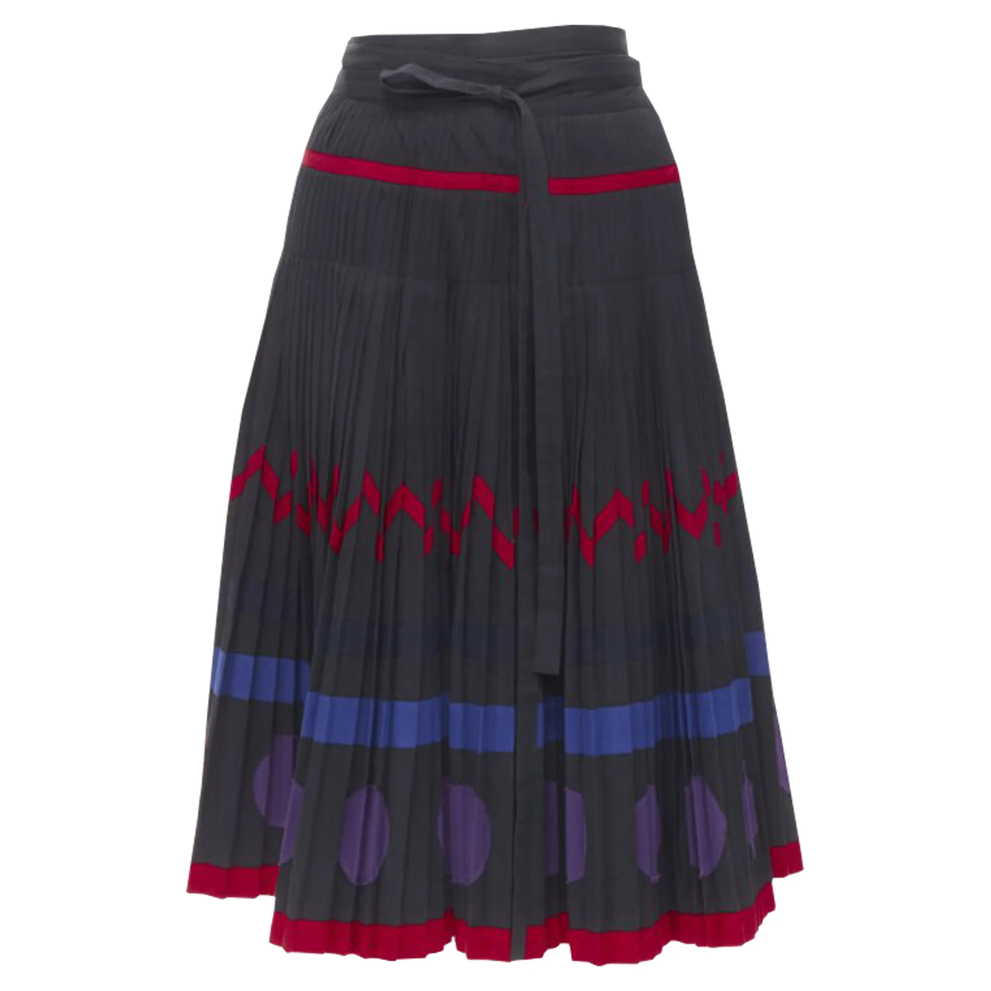 Comme Des Garcons geometric pattern pleated wrapped skirt
