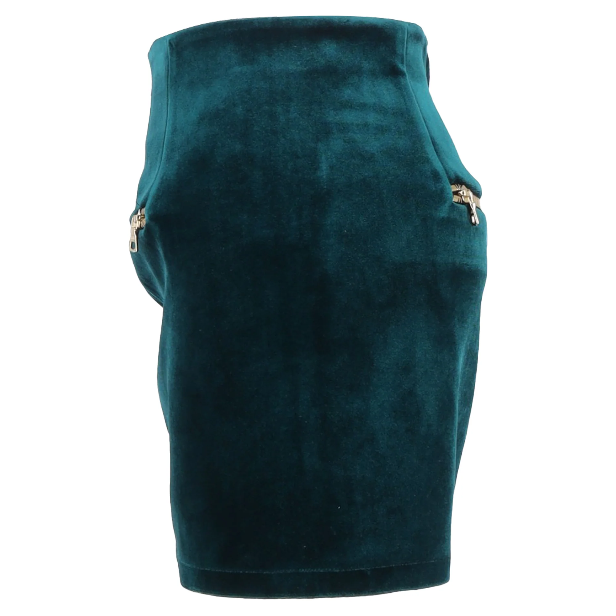 Sandro Mini Skirt in Green Velvet