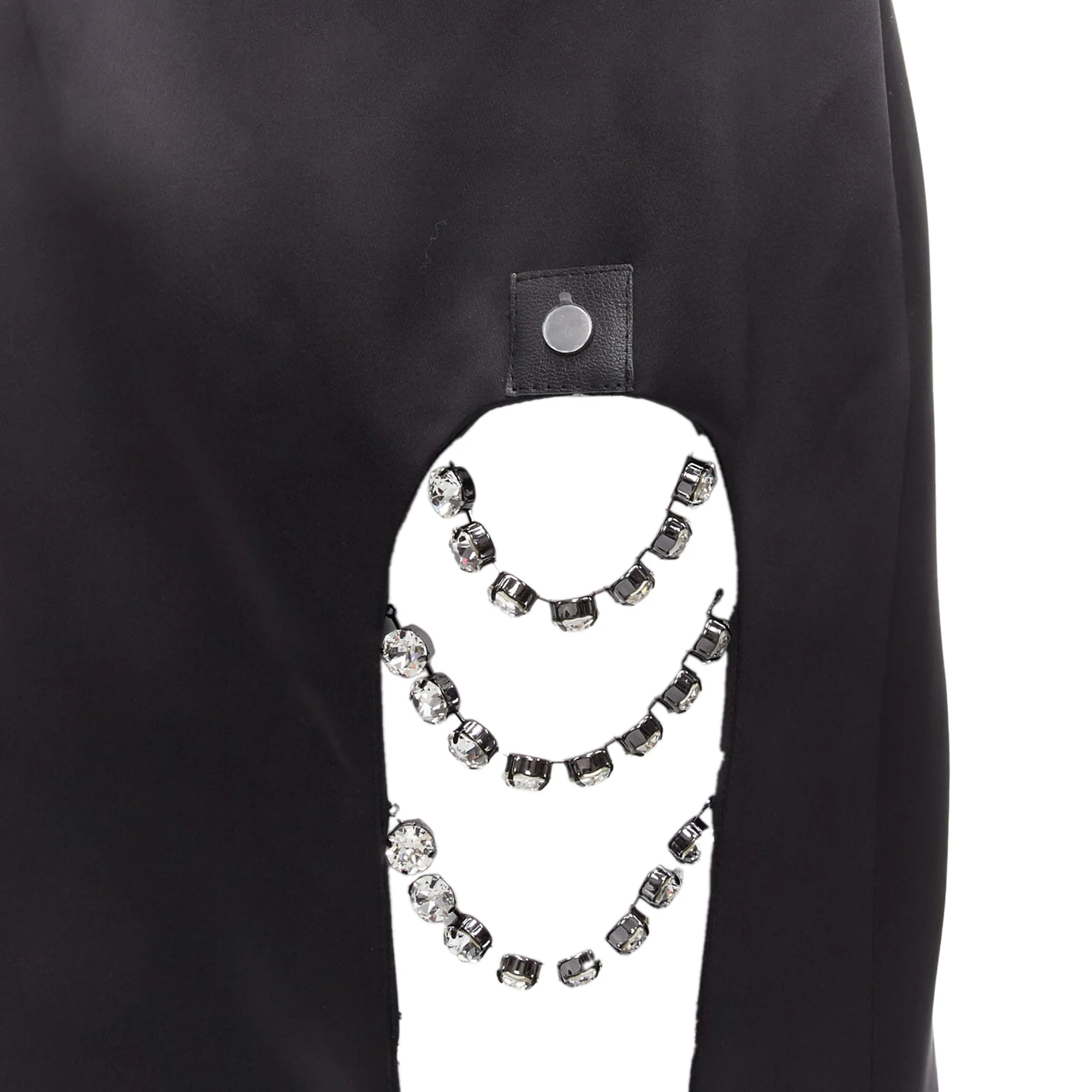 Christopher Kane satin silver jewel chain slskirt