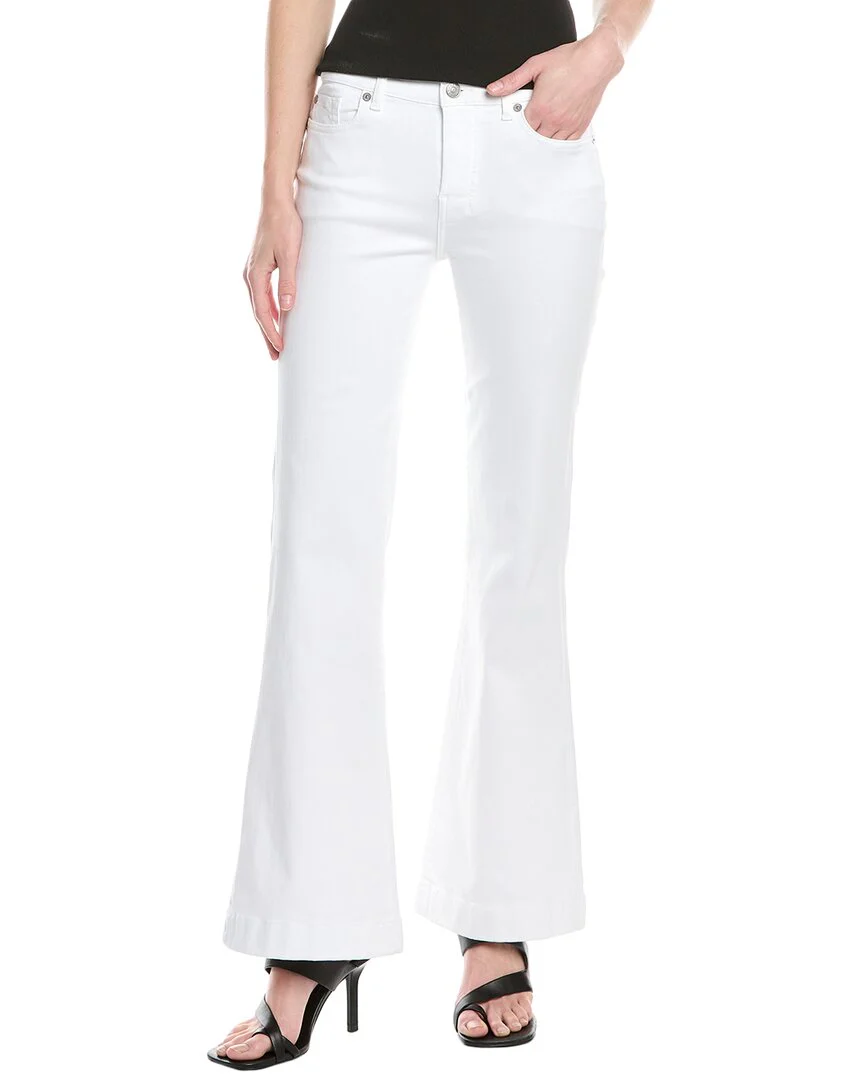 7 For All Mankind Dojo Tailorless White Flare Jean