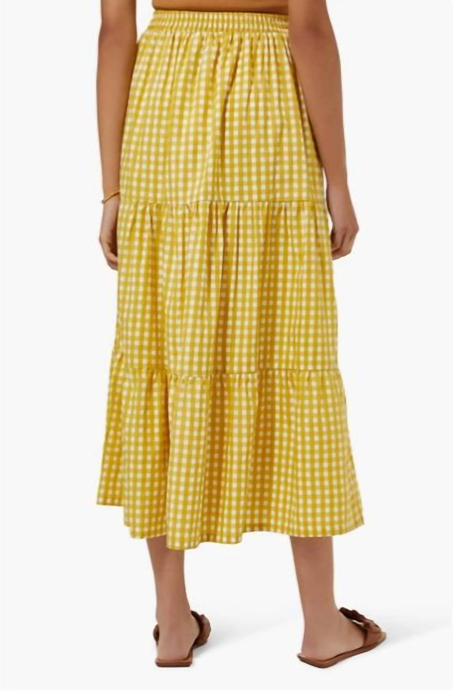 Casella Midi Skirt In Mari Check Print