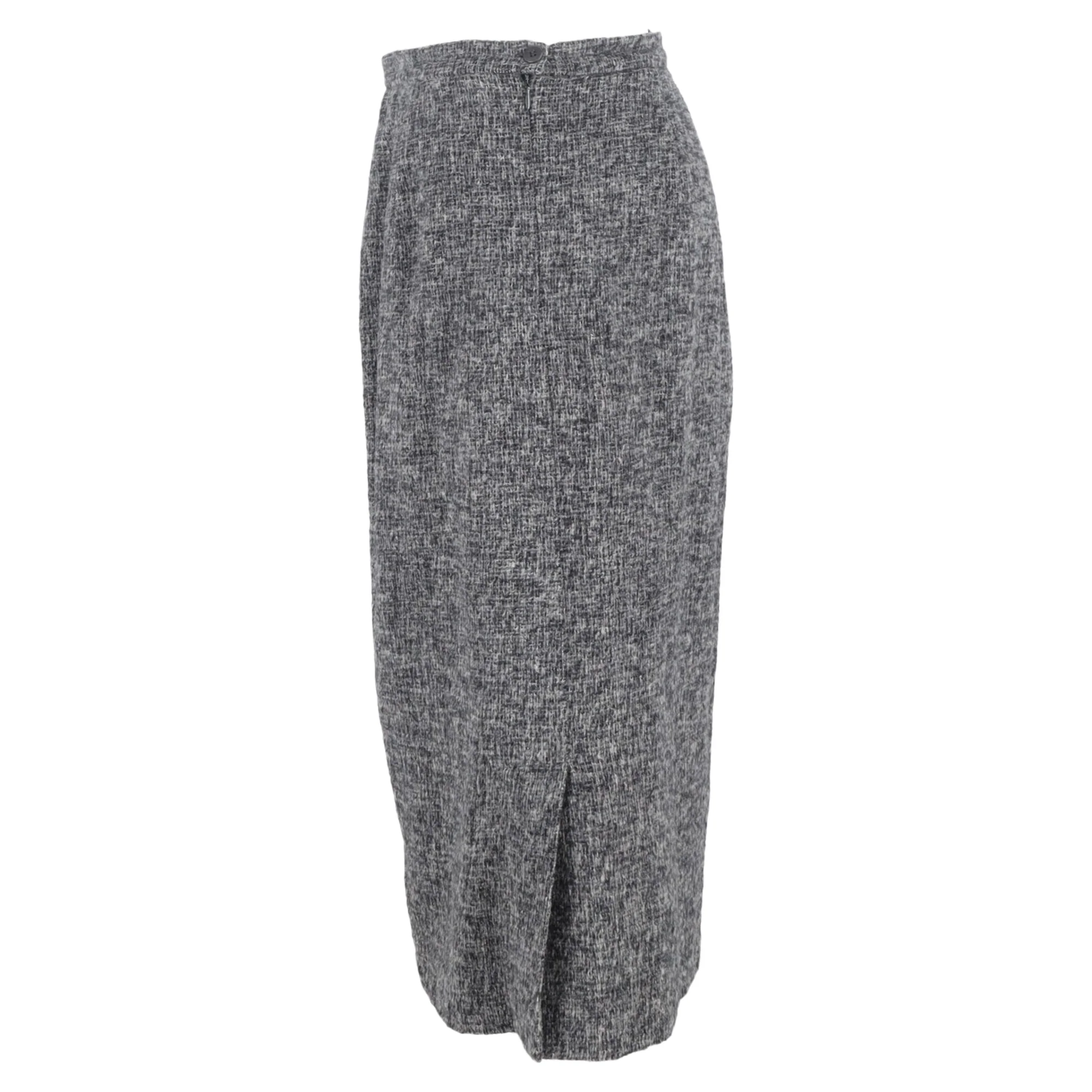 Max Mara Midi A-Line Skirt in Grey Wool