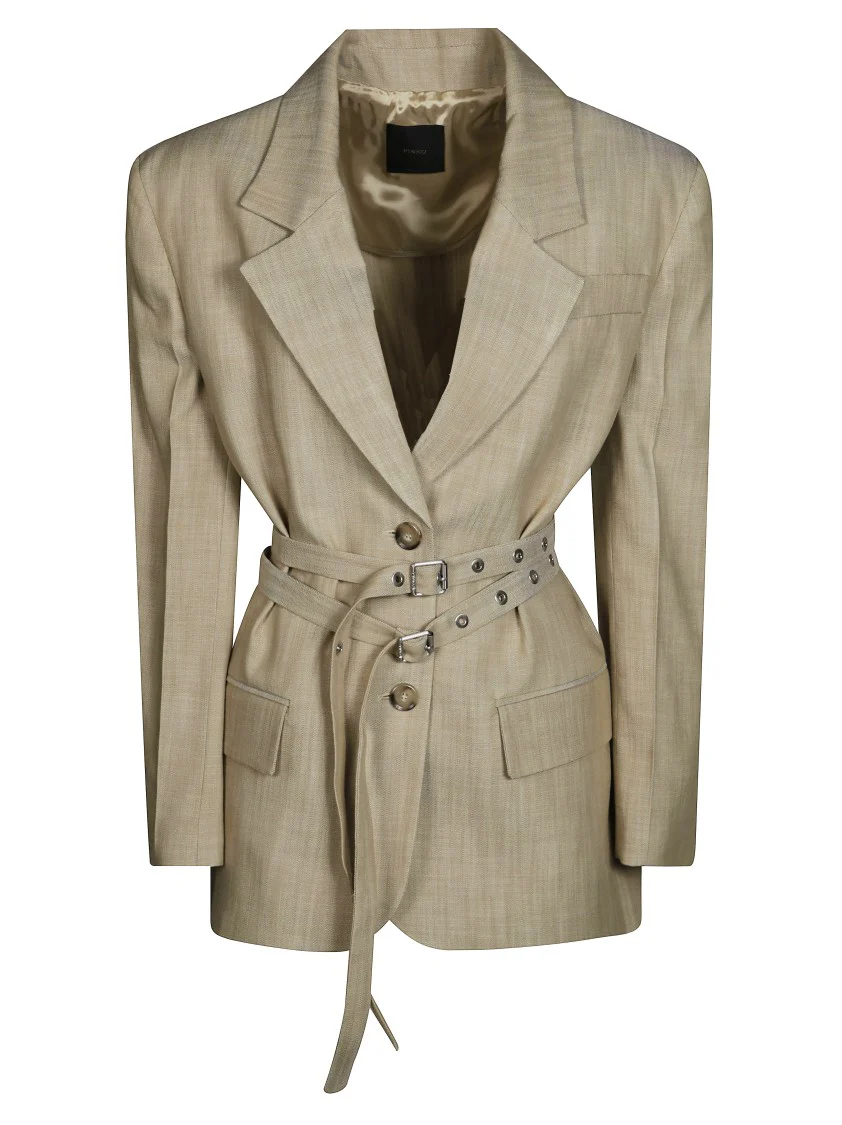 Tailored Blazer With Belted Waist