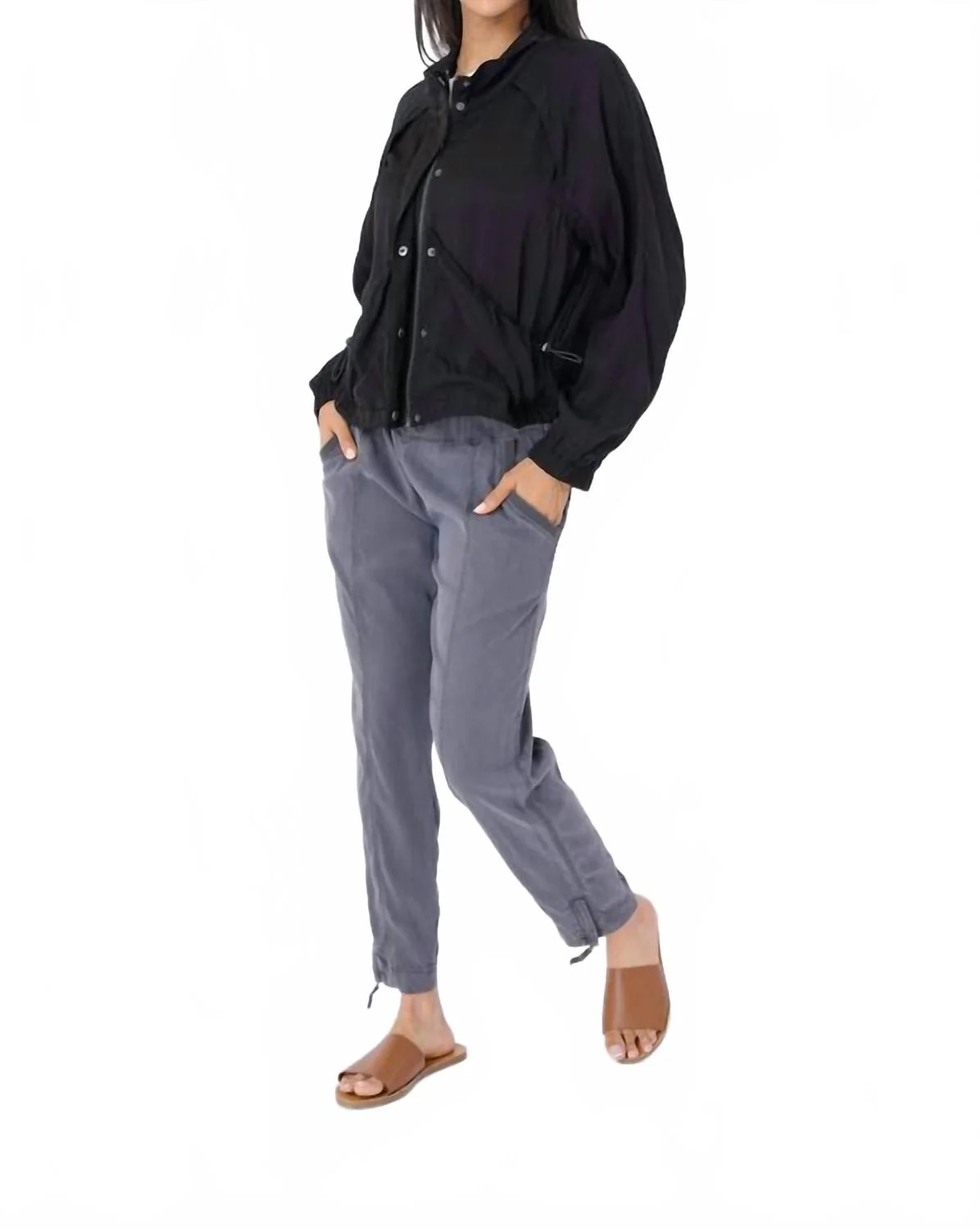 Melody Stretch Cupro Jogger In Grey