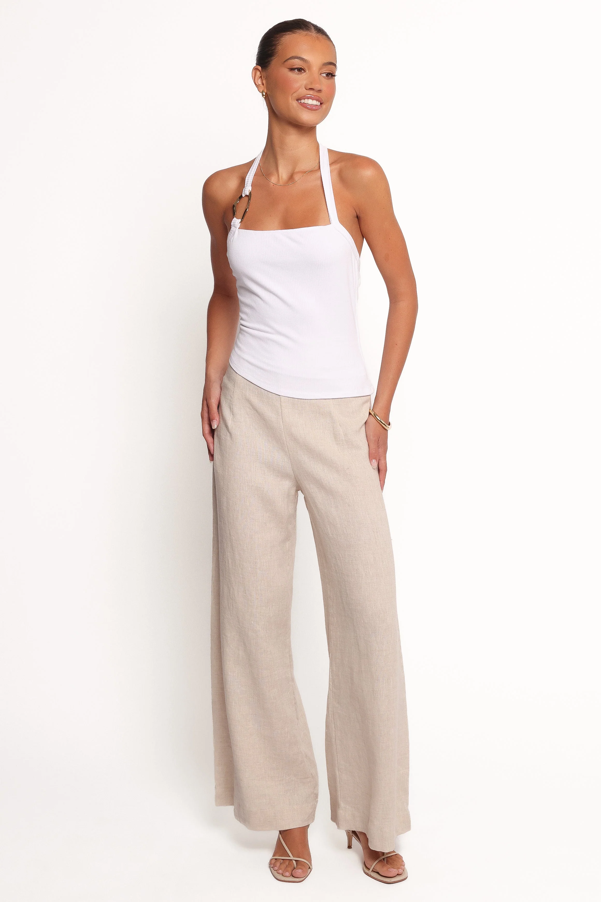 Yulissa Halter Knit Top - White