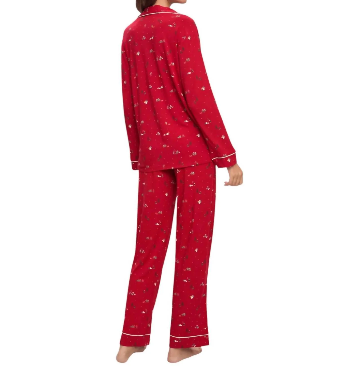 Gisele Long Pj Set In Haute Red