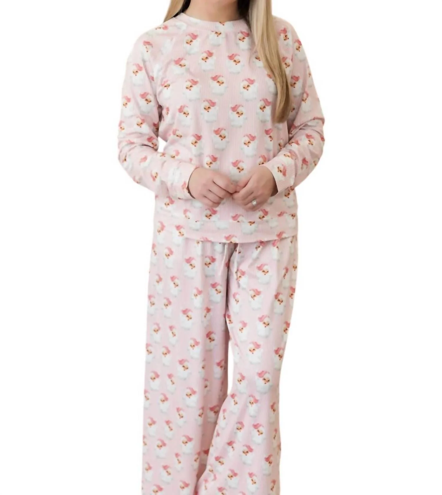 Annie Santa Baby Pant Set In Pink