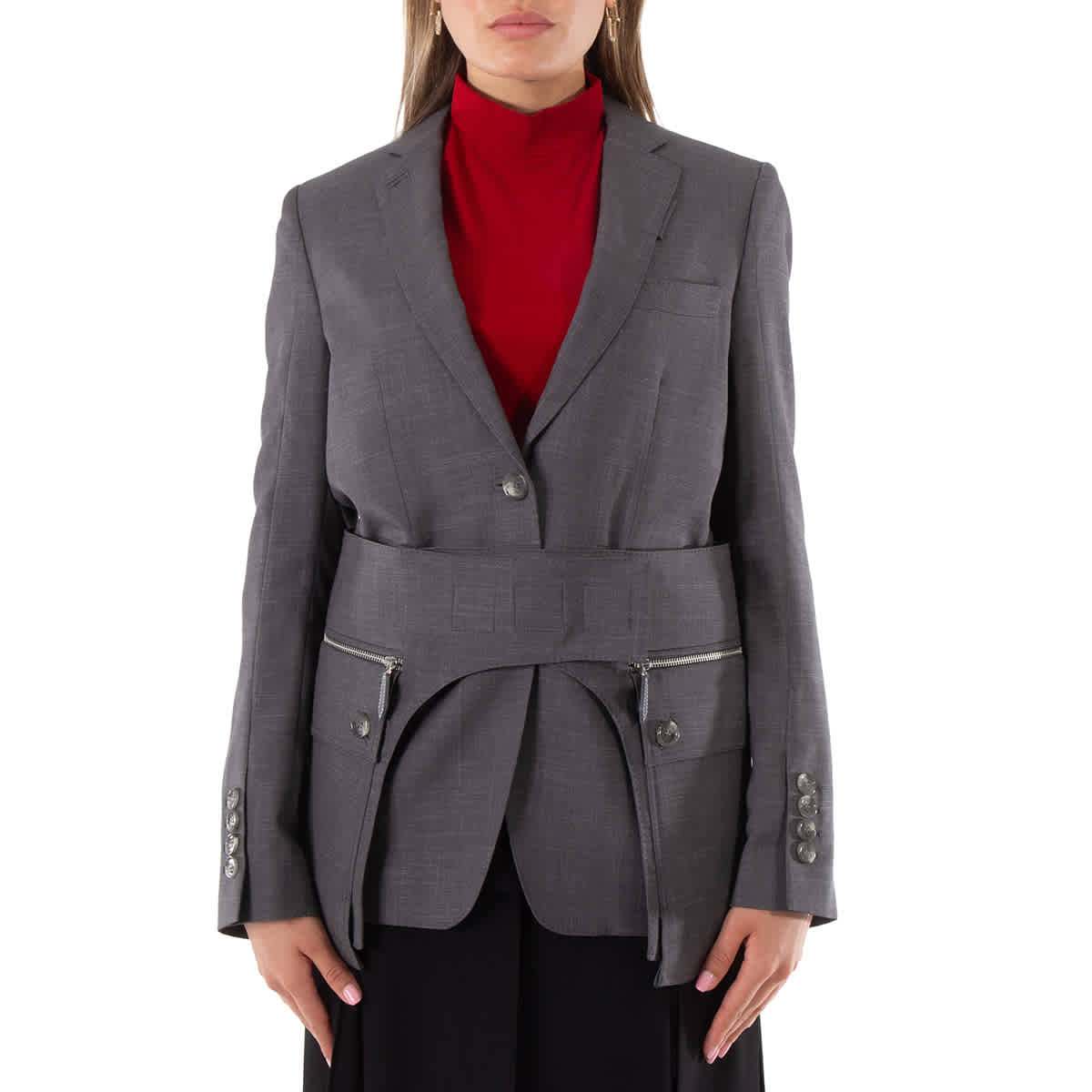 Burberry Blazer With Cargo Belt Detail