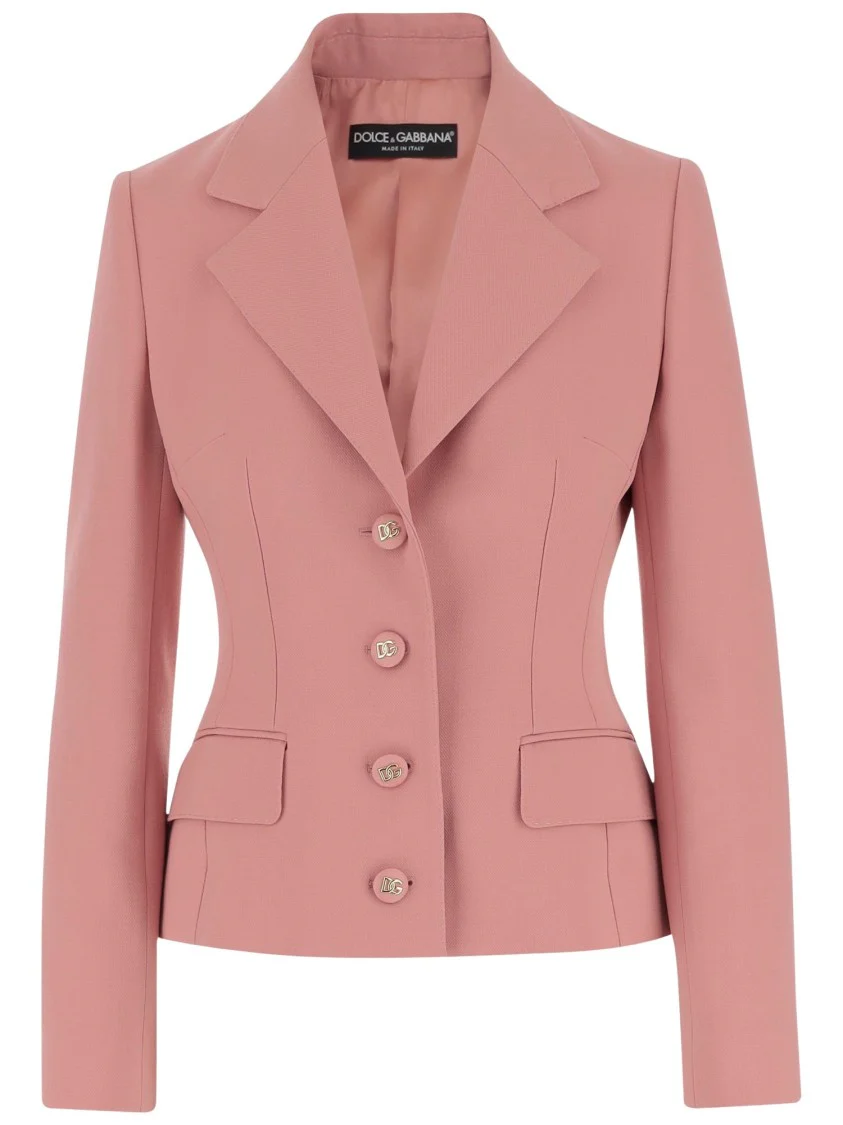 Single-Breasted Sweet Jacket In Wool Crepe