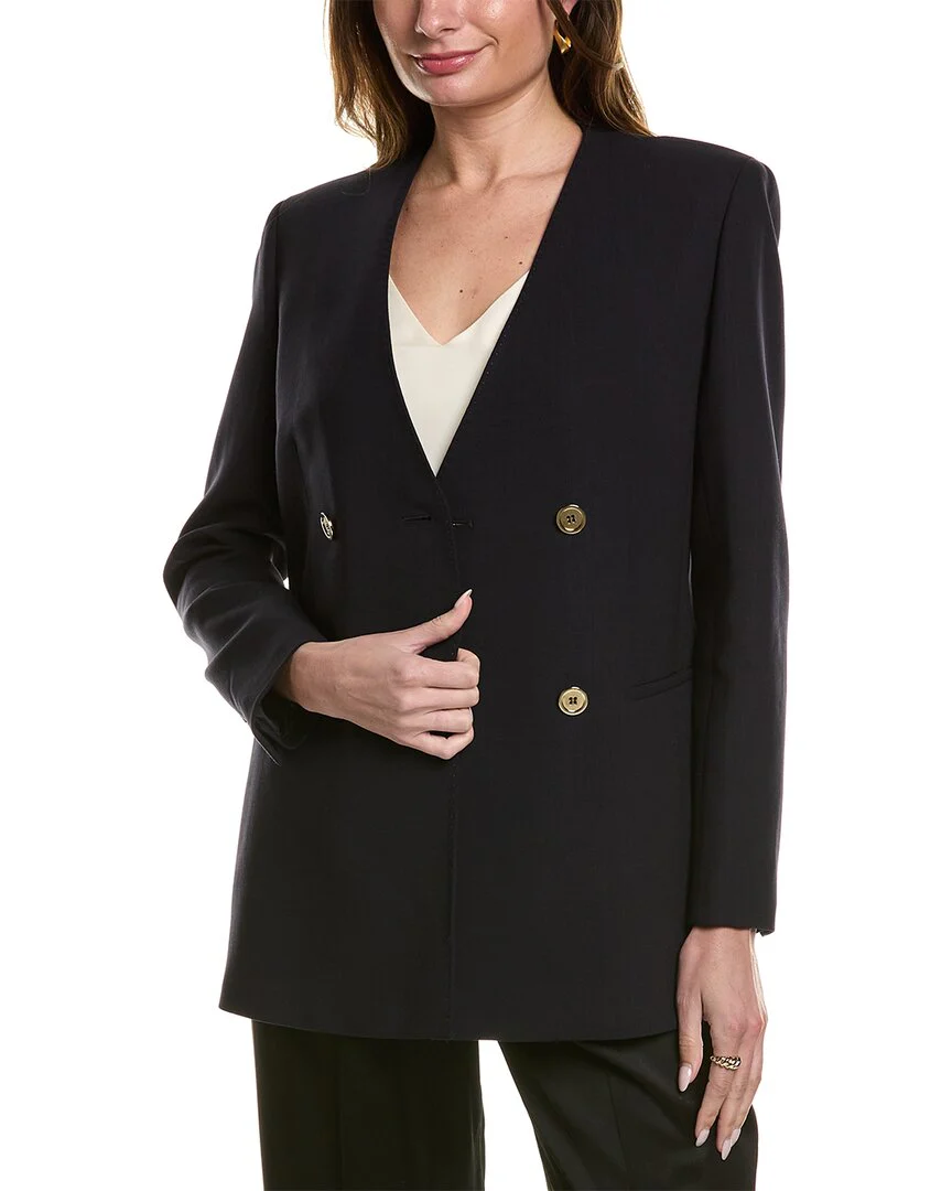 Lafayette 148 New York Collarless Wool-Blend Blazer