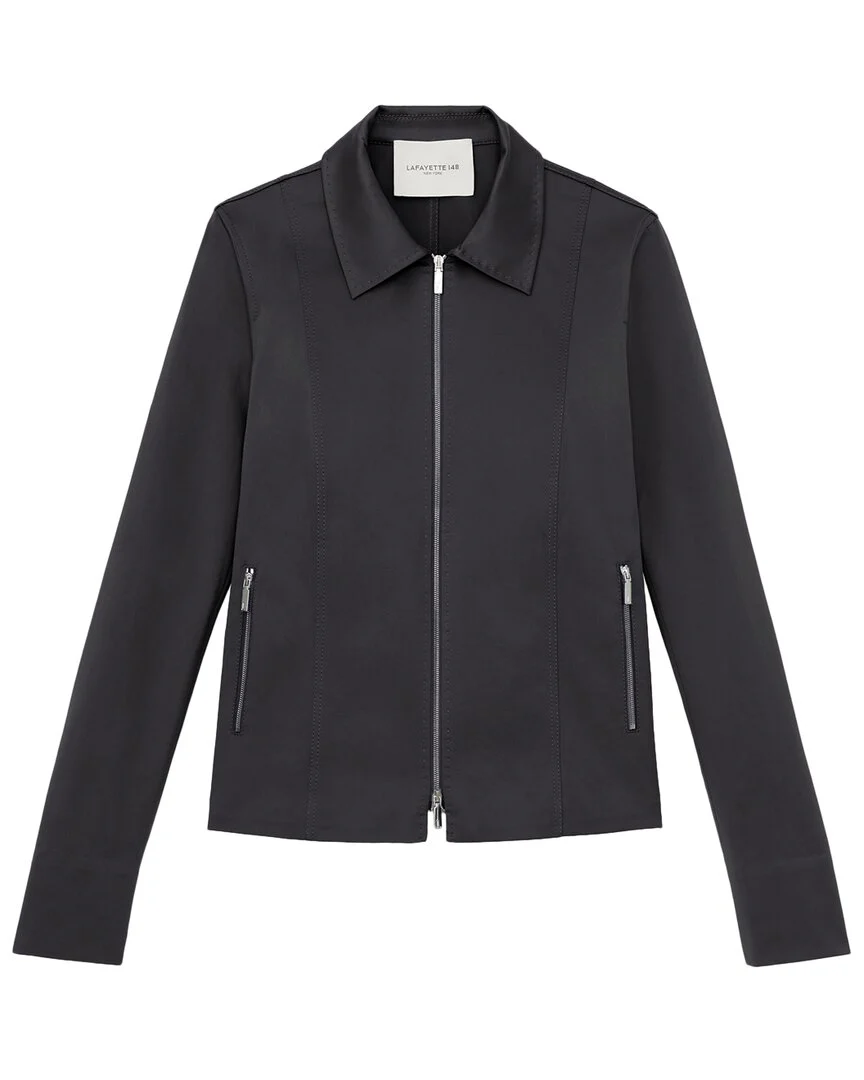 Lafayette 148 New York Plus Collared Zip Pocket Jacket