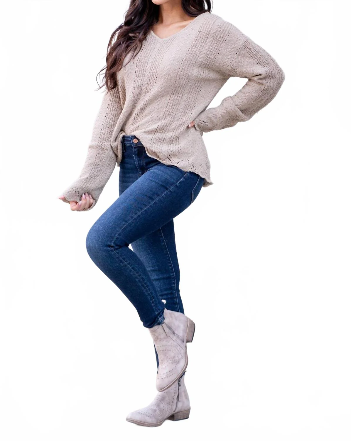 High Rise Skinny Jeans In Blue