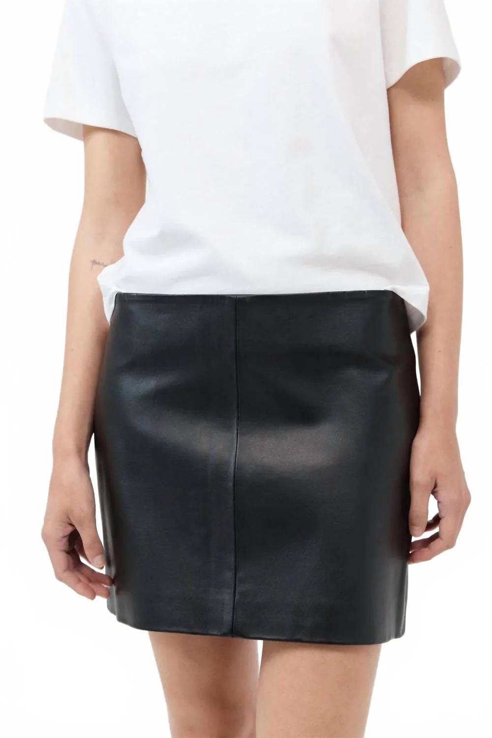 Leather Mini Skirt In Black