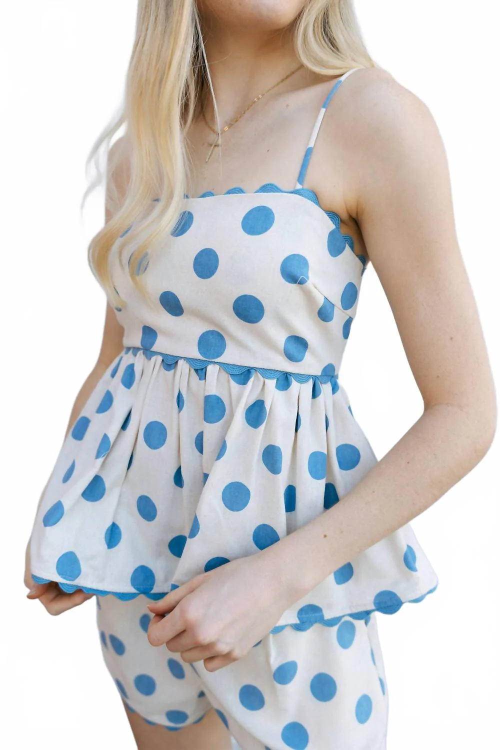 Polka Dot Tank Set In Blue