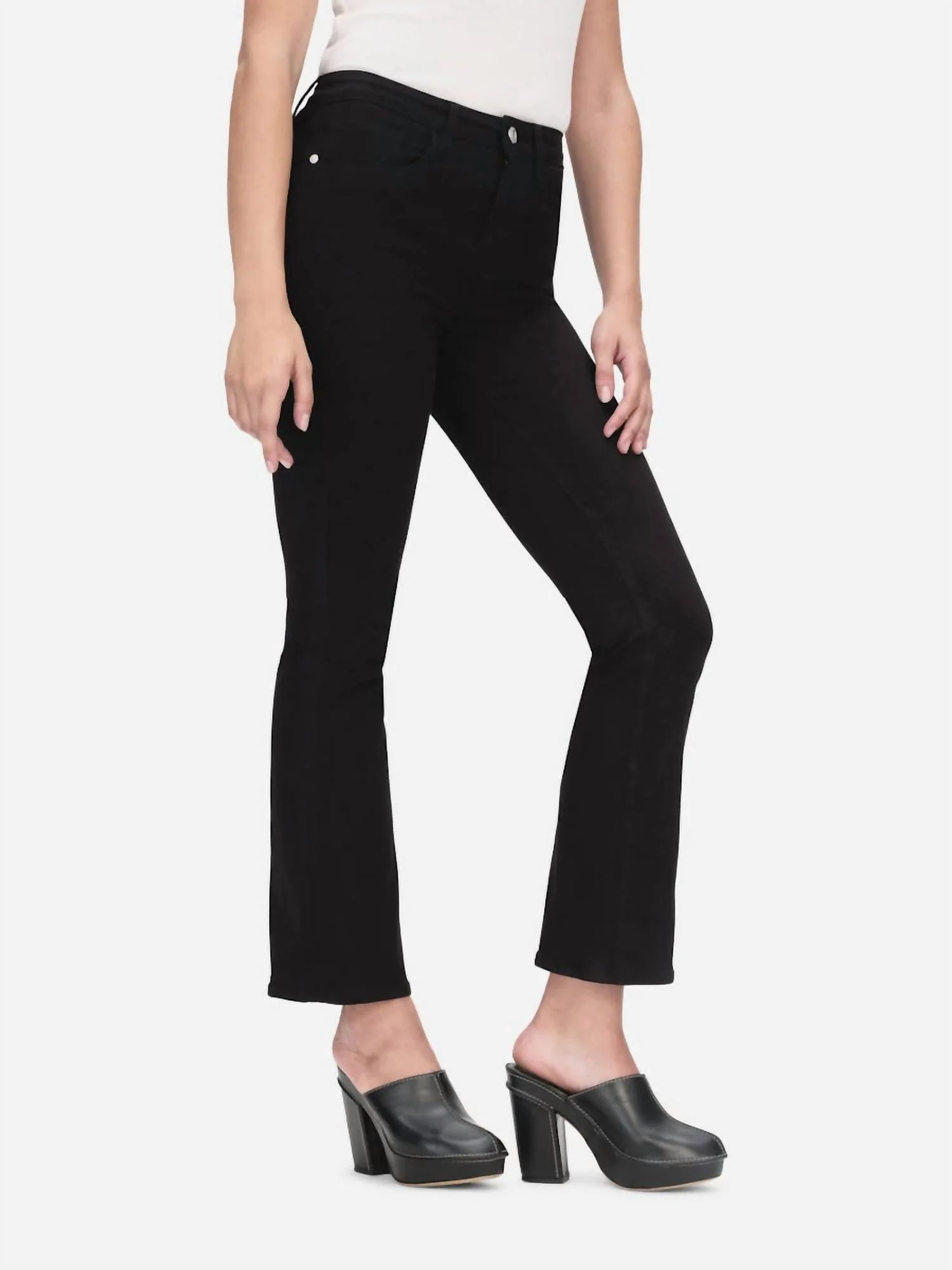 Le Crop Mini High Rise Boot Jeans In Black