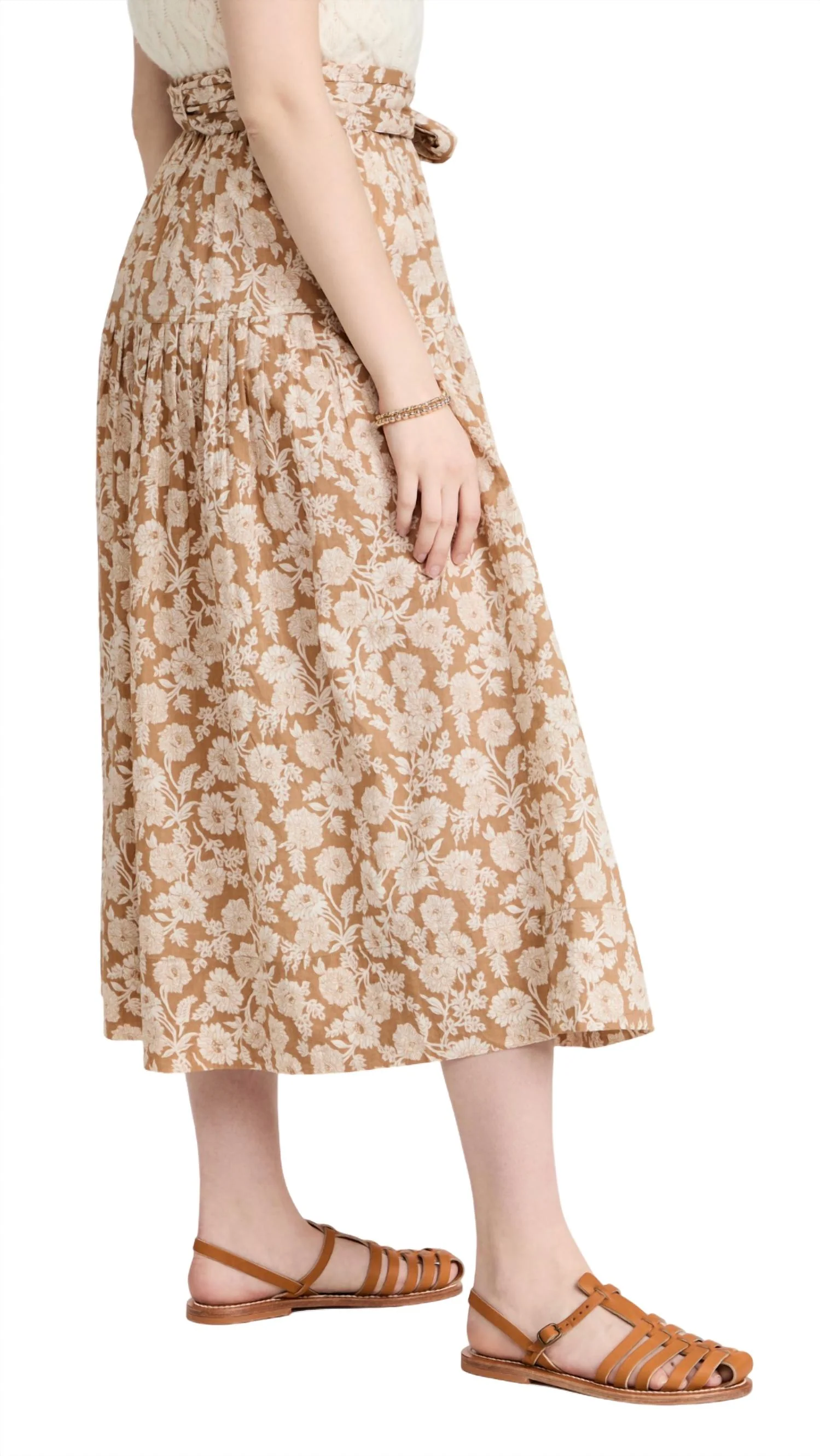 Highland Skirt In Oat Wild Brush Floral