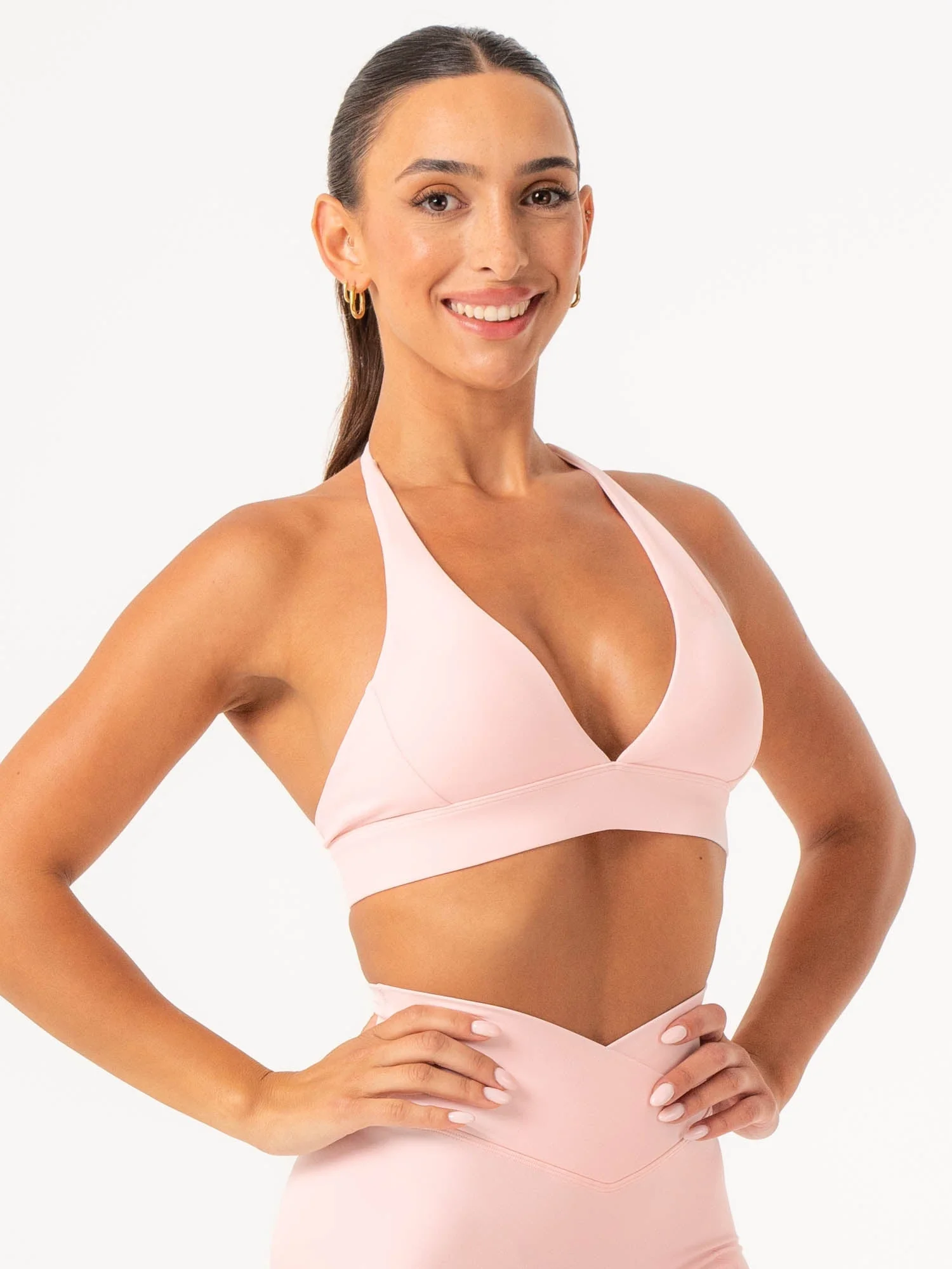 NKD Halter Sports Bra - Pink Musk