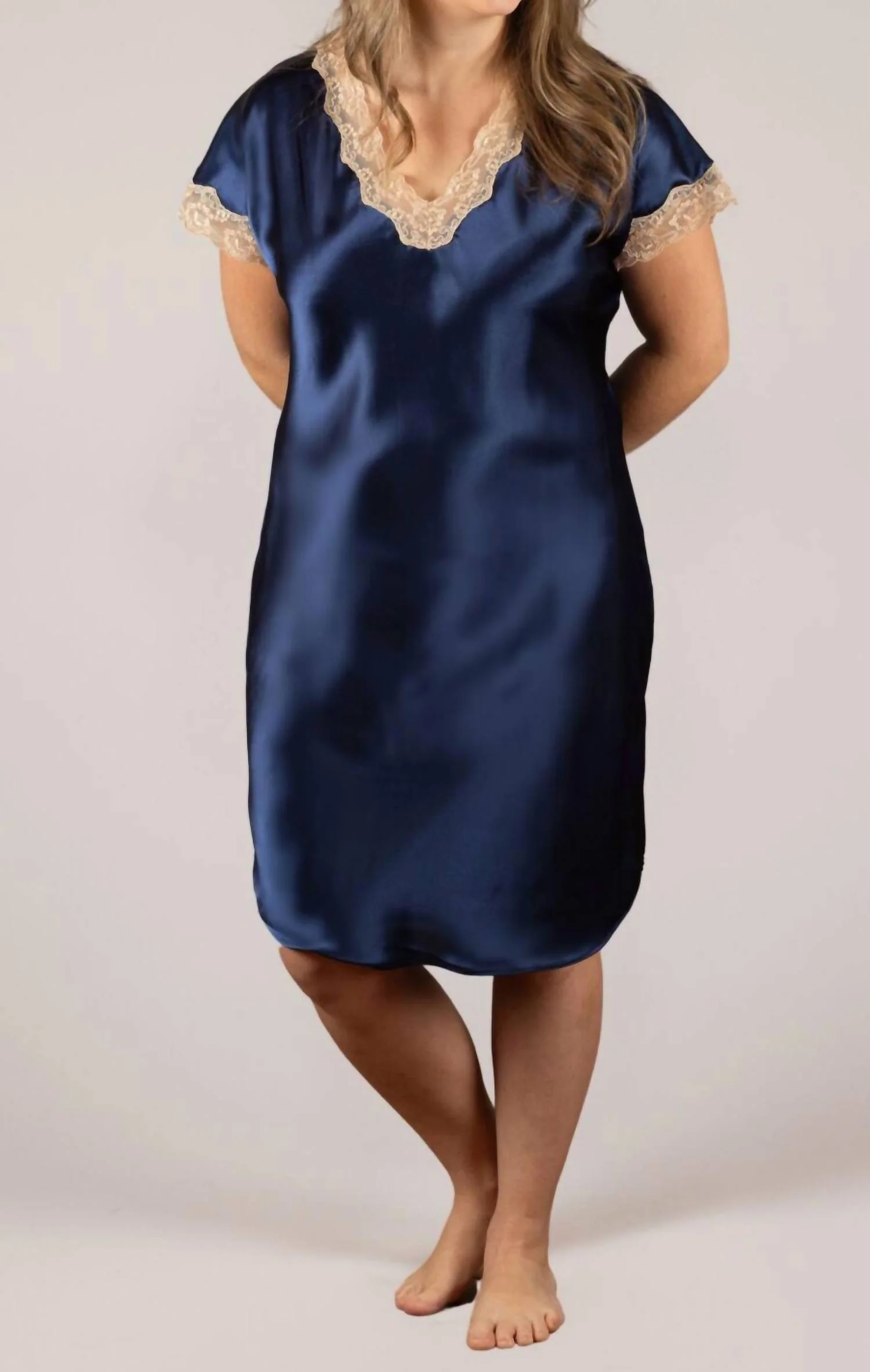 Charming Charmeuse Sleep Gown - Plus In Navy