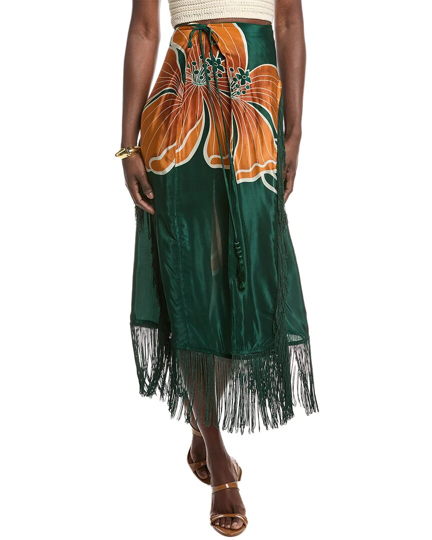 FARM Rio Honolulu Flowers Fringe Maxi Skirt