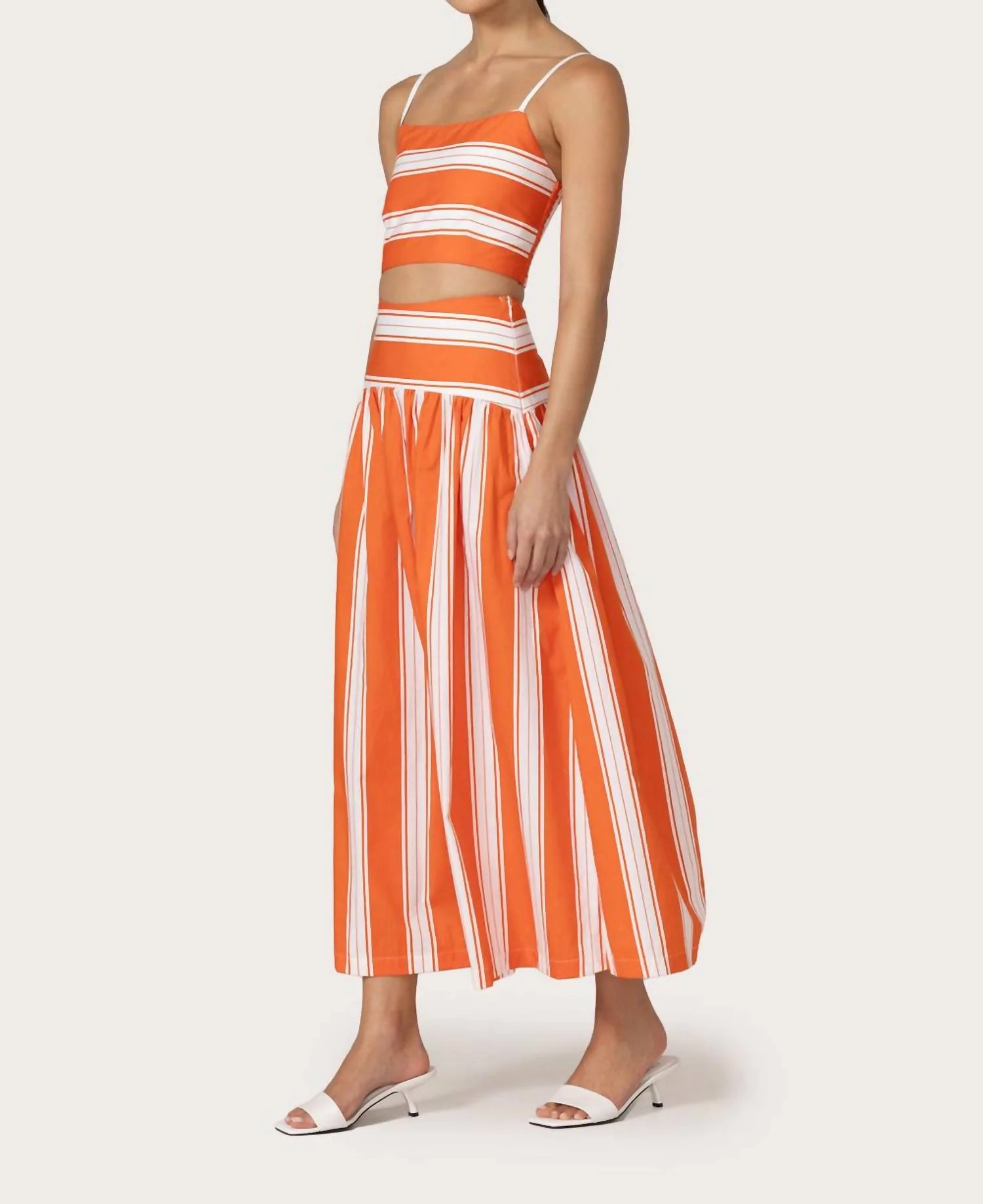 Oliver Poplin Skirt In One Colorsalsa Stripe