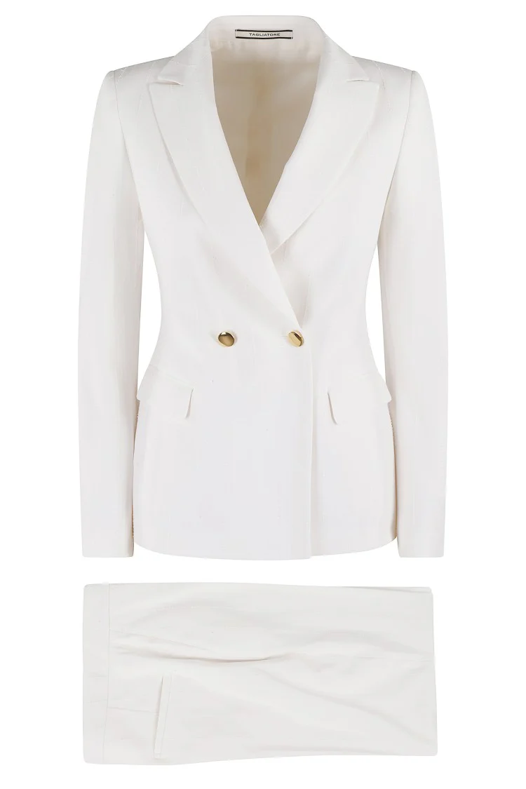 Double-Breasted Blazer And Straight-Leg Trousers Set