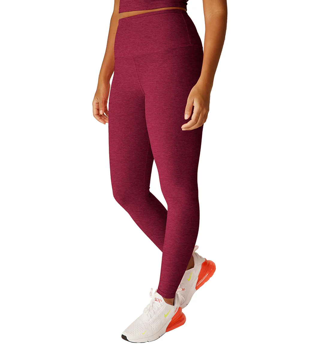 Beyond Yoga Spacedye High Waisted Caught In The Midi 7/8 Yoga Leggings Bordeaux Heather