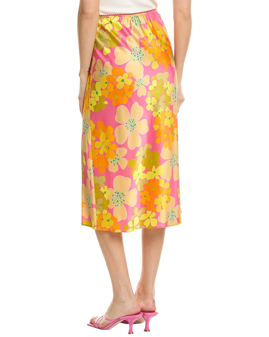Flora Bea NYC Salim Silk Midi Skirt