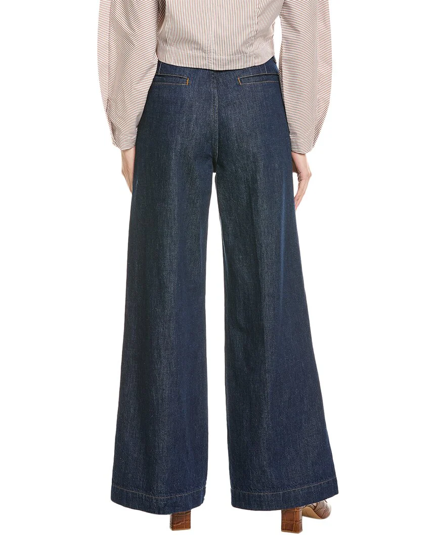 FRAME Denim Darted Rinse Wide Leg Jean