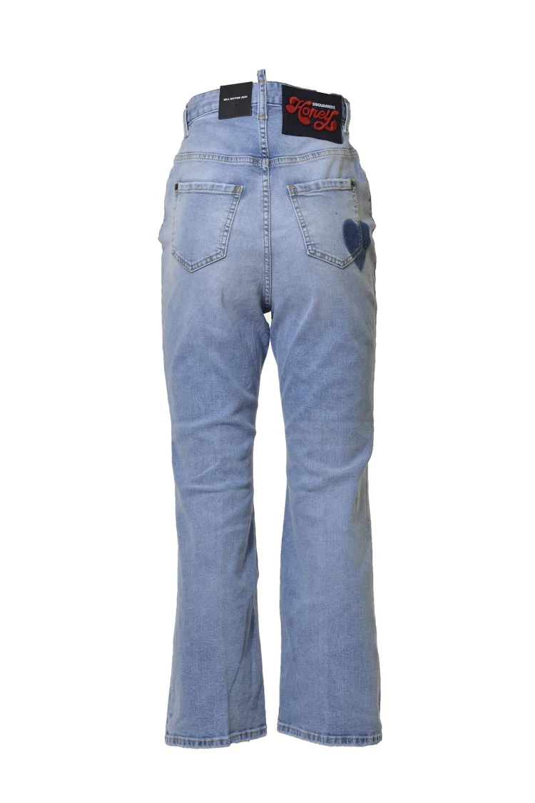 Light Blue Cotton Bell Bottom Jeans