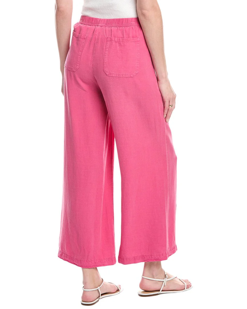 Splendid Angie Crop Linen-Blend Palazzo Pant