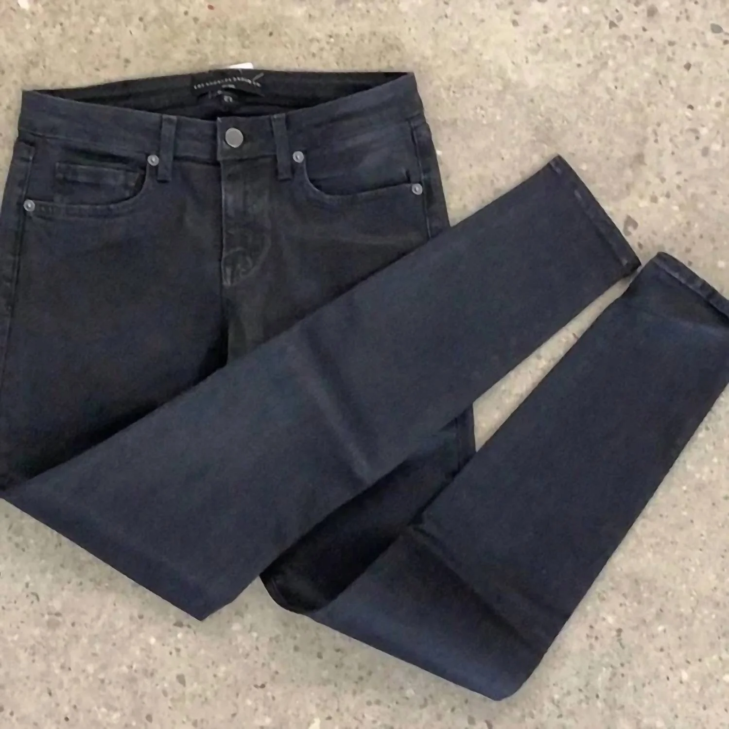 Victoria Wax Coated Skinny Jean In Charcoal